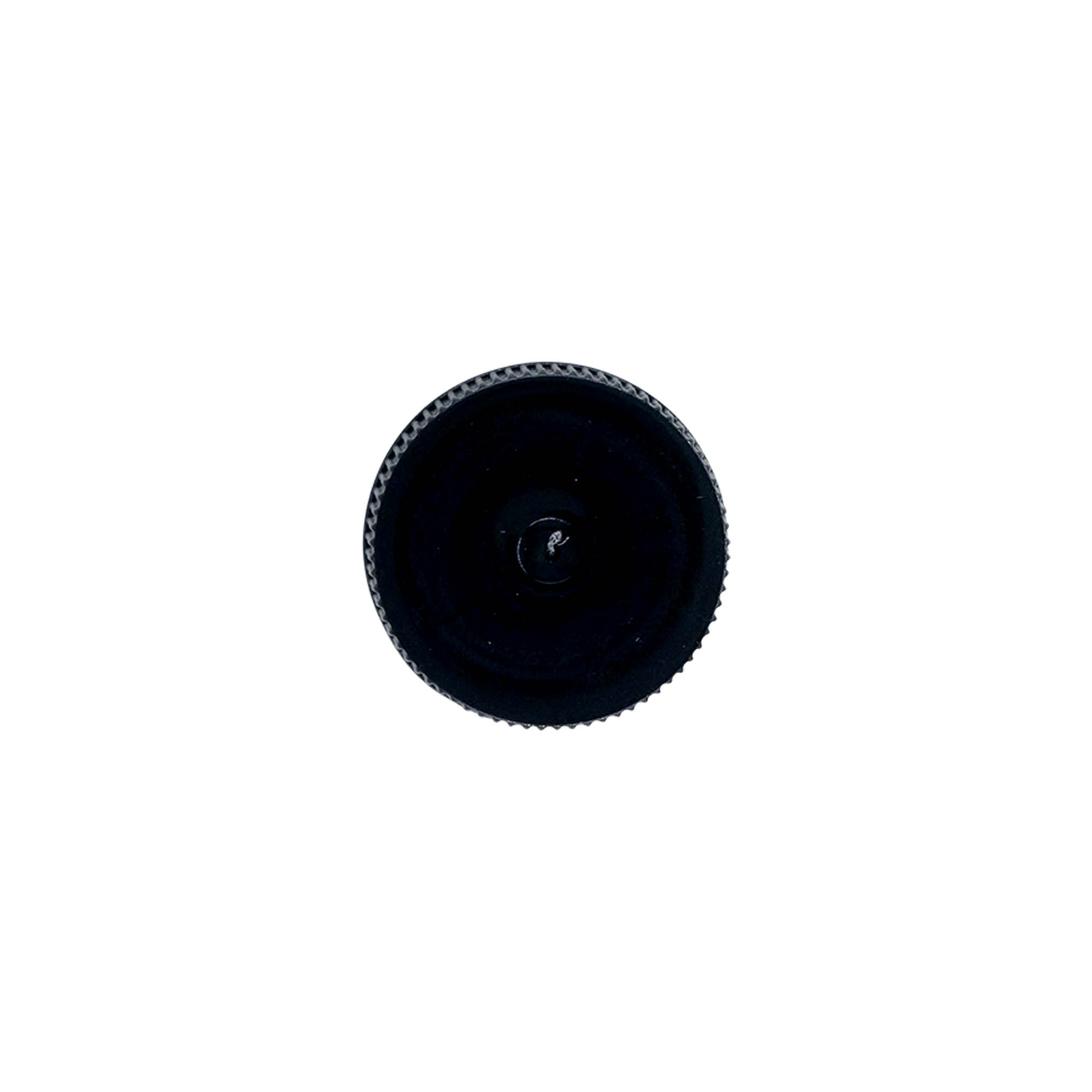 Kierrekorkki EPE-vuorauksella, PE-muovia, musta, suuaukolle: DIN 25