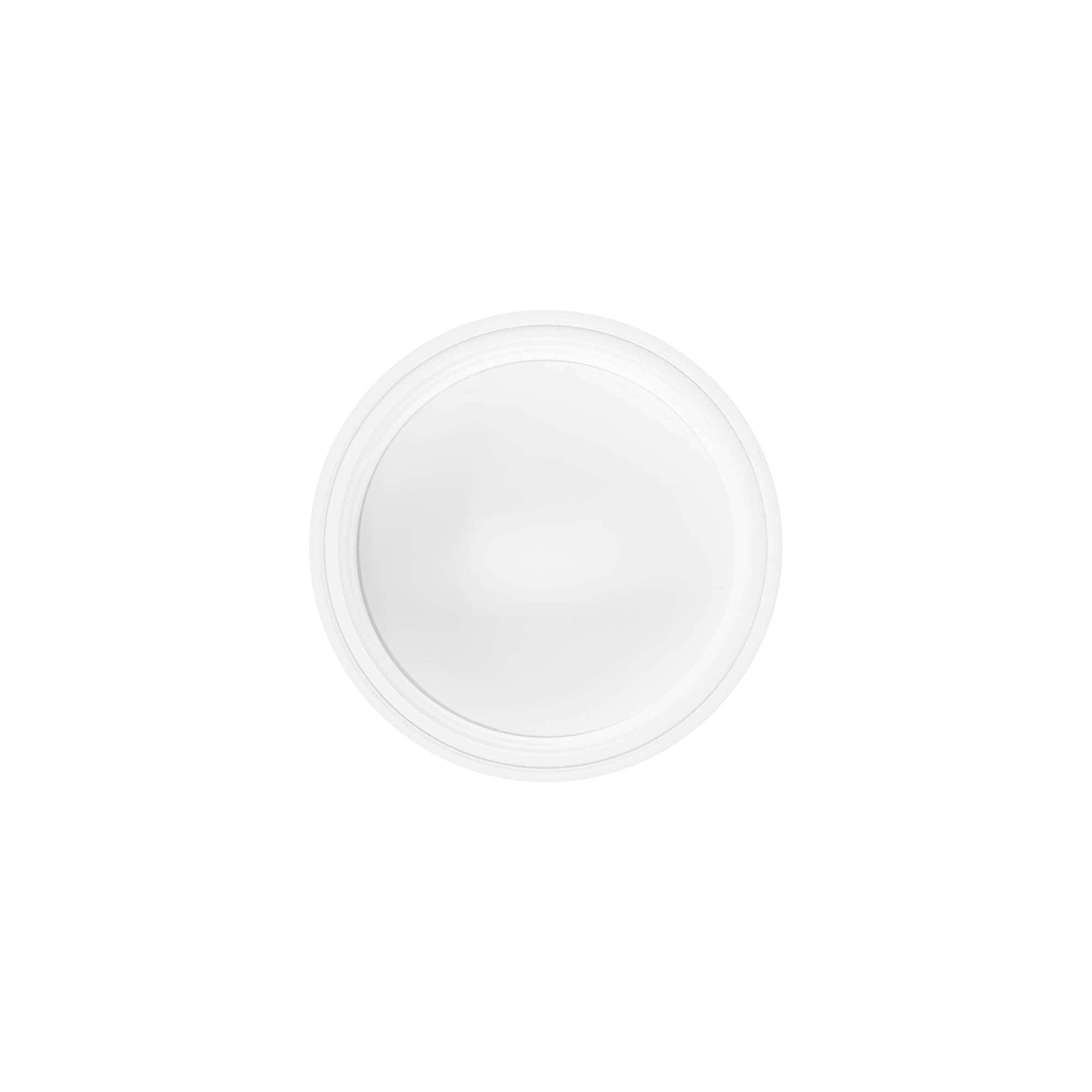 Ruuvikorkki 50 ml, SAN-muovi, valkoinen Ruuvikorkki 50 ml, SAN-muovi, valkoinen