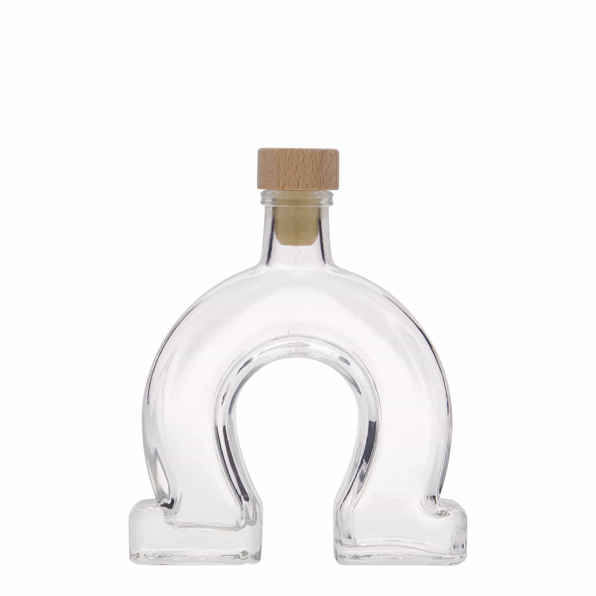 100 ml lasipullo 'Hevosenkenkä', suu: korkki