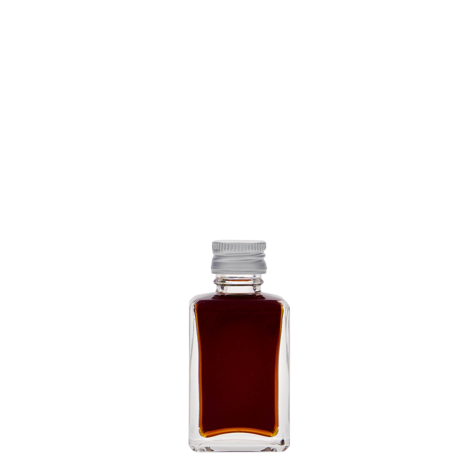 30 ml lasipullo 'Tamme', neliömäinen, suuaukko: PP 18