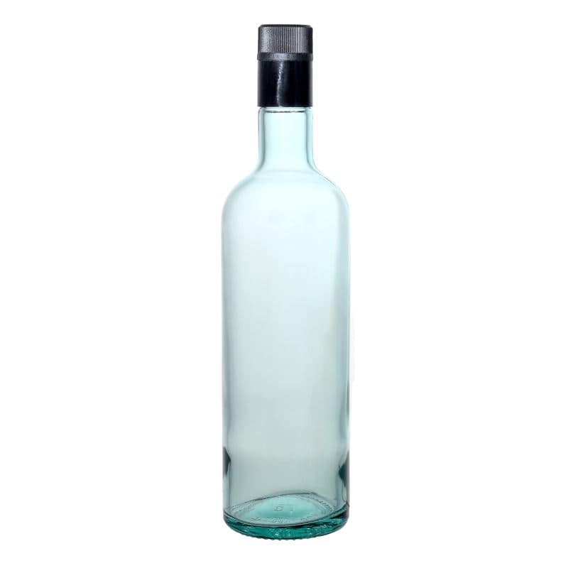 750 ml etikka-/öljypullo 'Willy New', lasi, v.vihreä, suu: DOP
