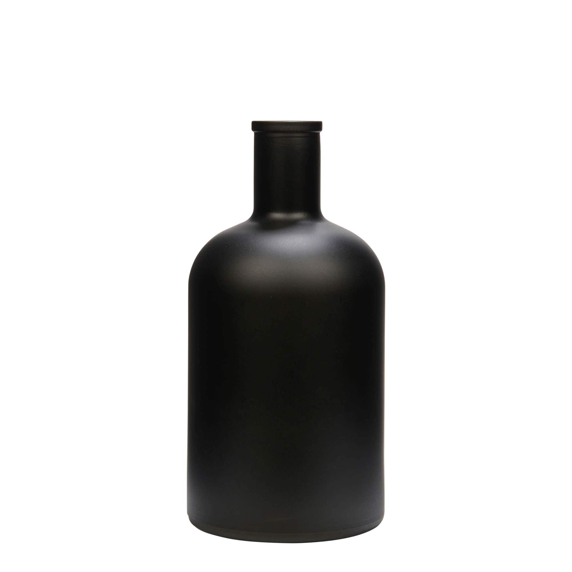 700 ml lasipullo 'Gerardino', musta, suuaukko: korkki