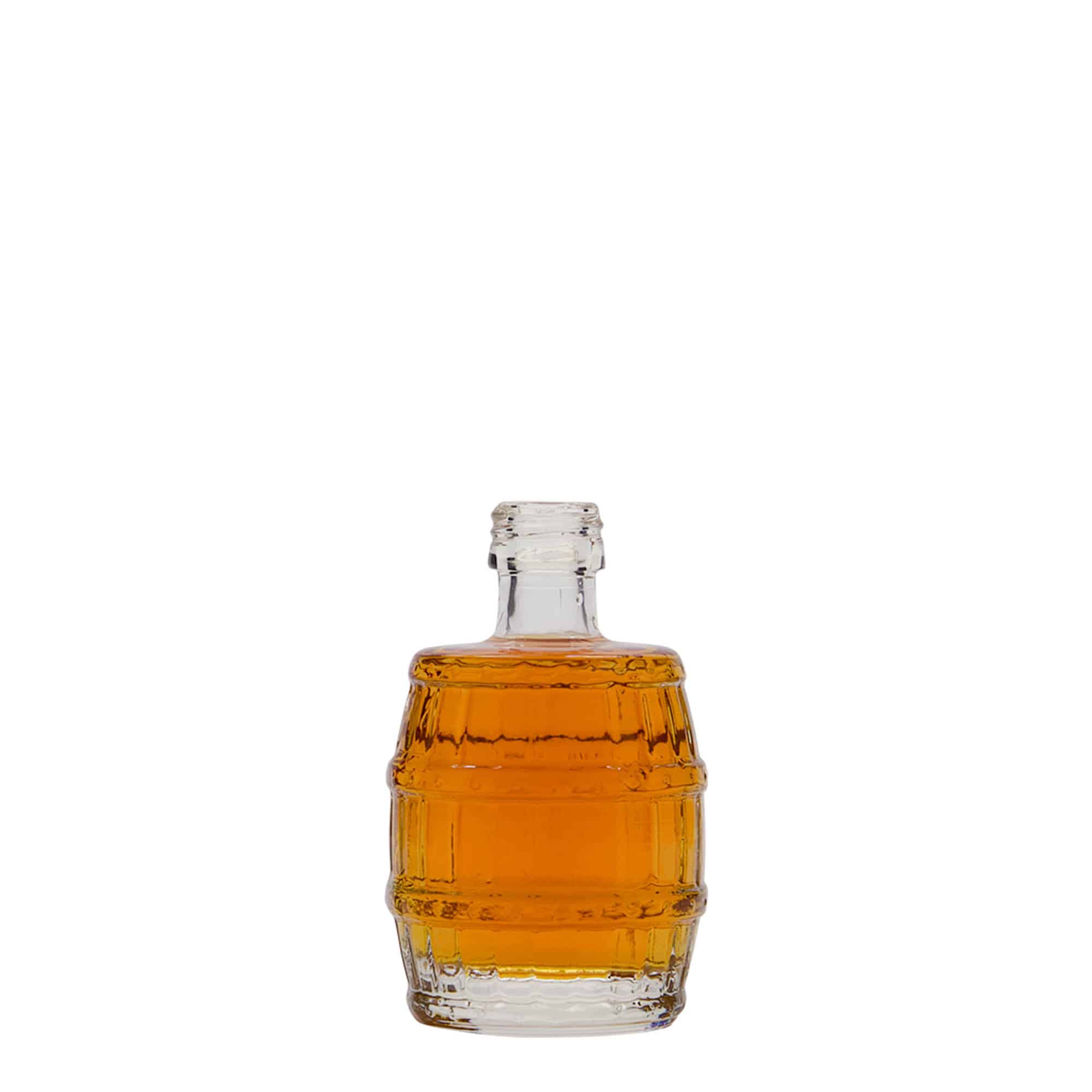 50 ml lasipullo 'tynnyri', suuaukon koko: PP 18