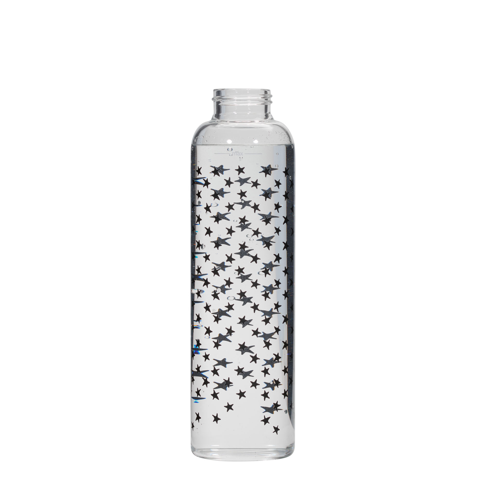 500 ml juomapullo 'Perseus', kuvio: mustat tähdet, suu: Kierrekorkki