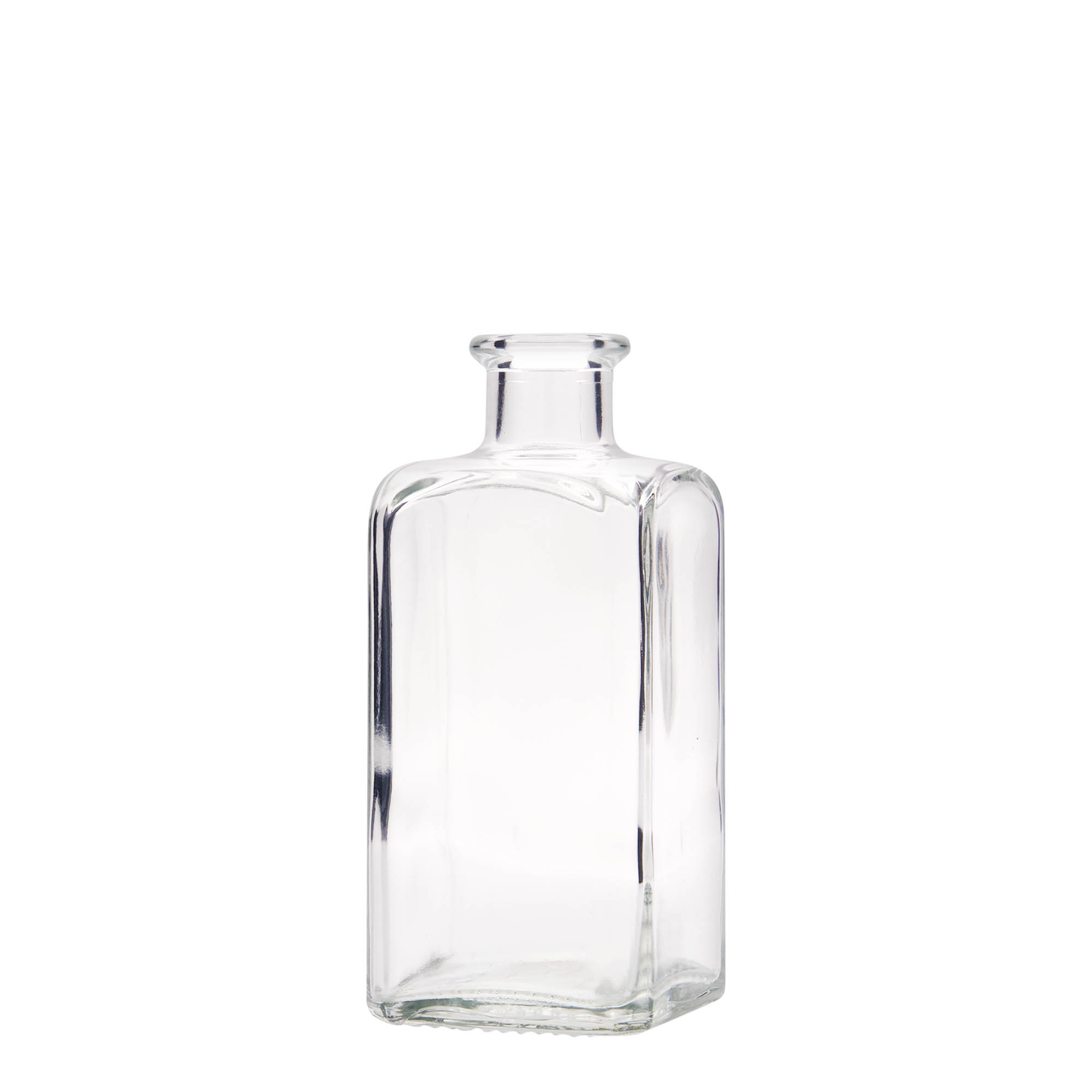 250 ml lasipullo Apotheker Carré, neliömäinen, suuaukko: korkki