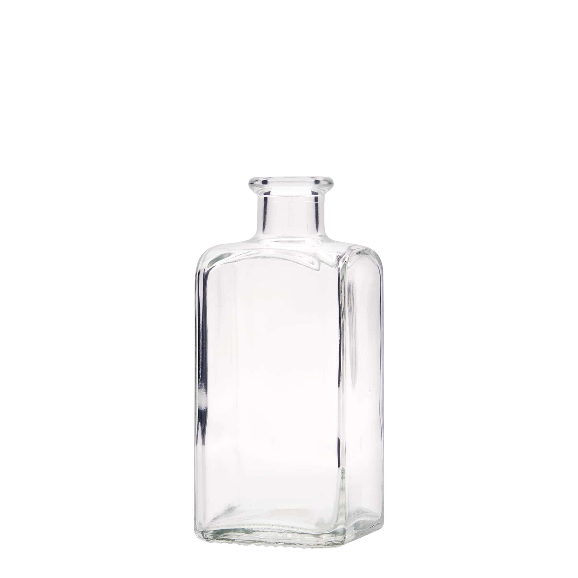 250 ml lasipullo Apotheker Carré, neliömäinen, suuaukko: korkki