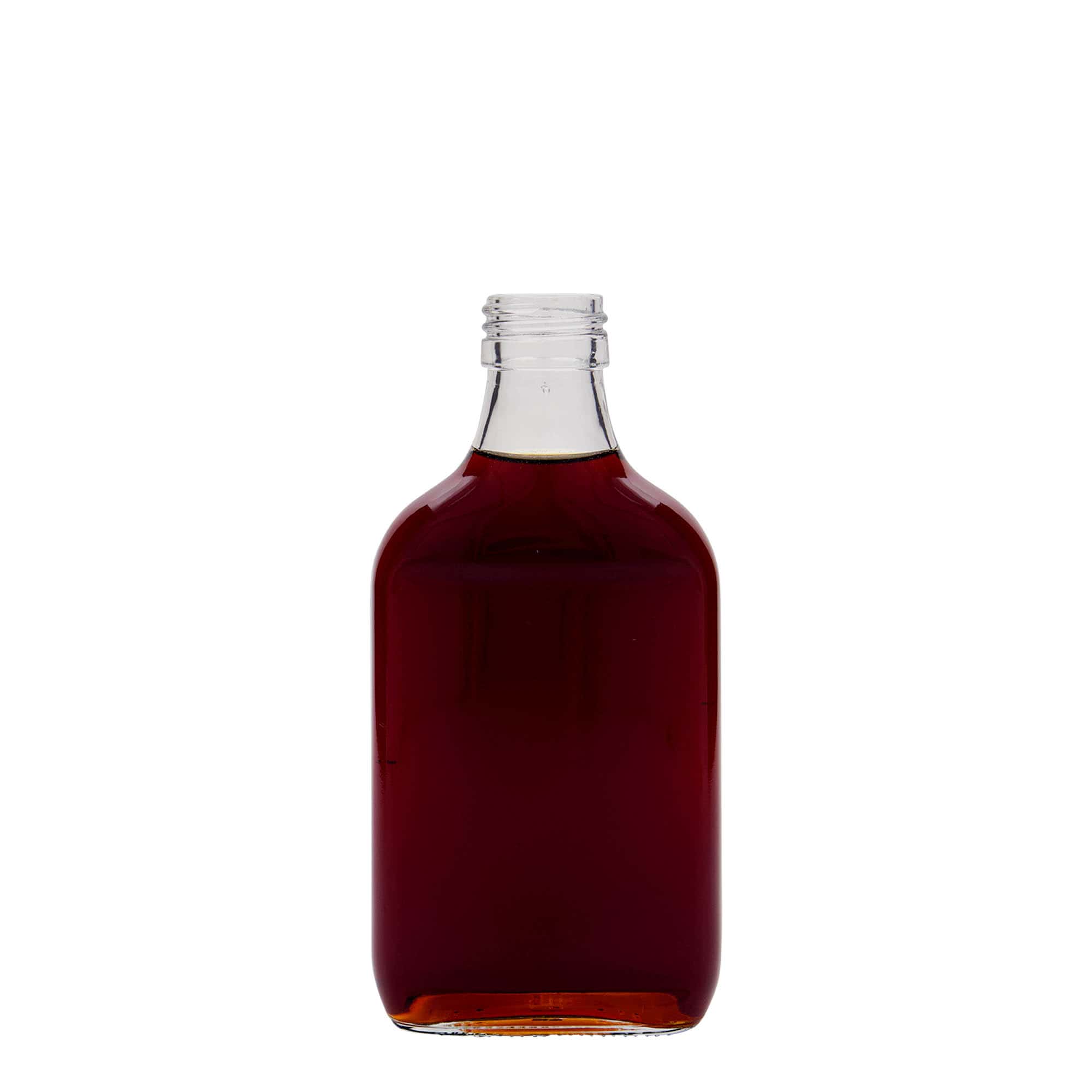 200 ml taskupullo, suorakaide, lasi, suuaukko: PP 28
