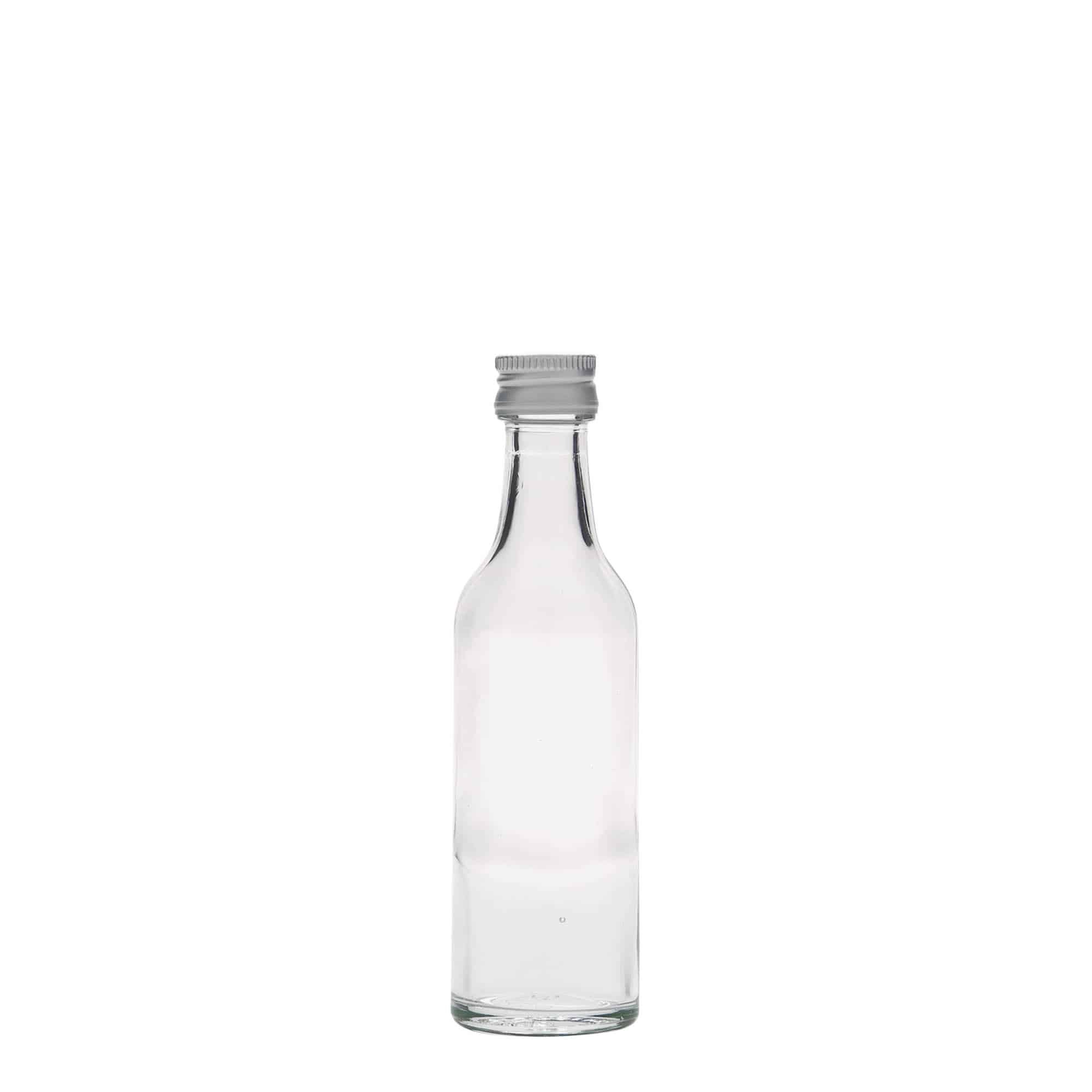 50 ml lasipullo suorakauluksella, suuaukko: PP 18