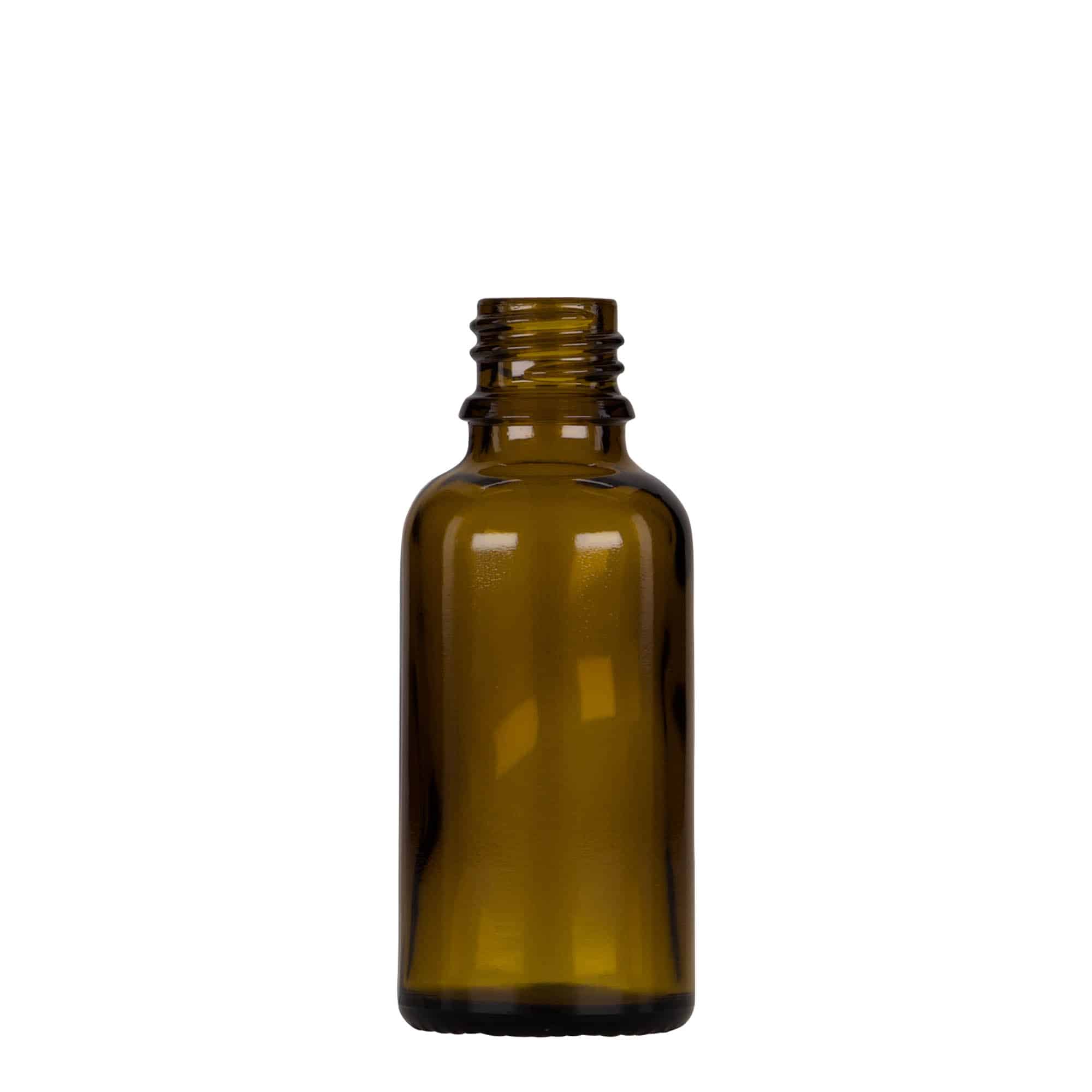 30 ml pipettipullo lääke, lasi, mustanruskea, suu: DIN 18
