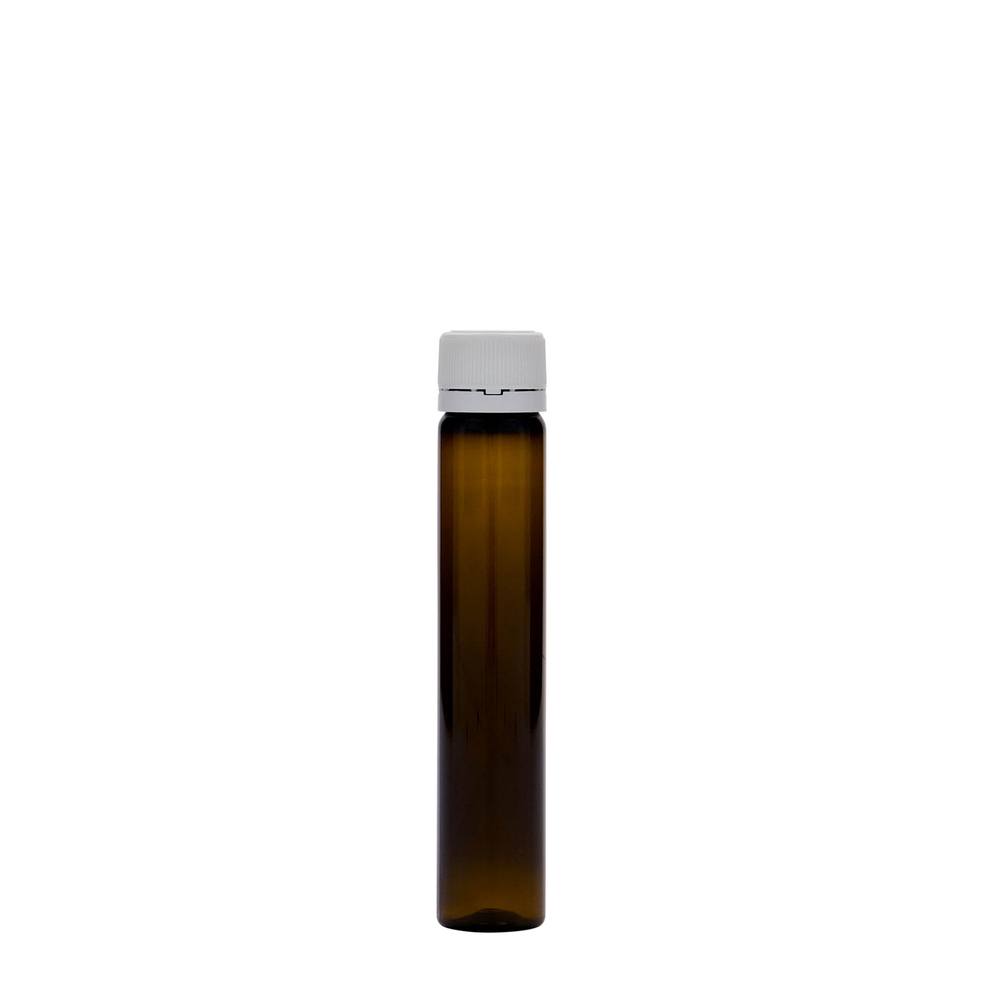 25 ml PET-putki, muovi, ruskea, suuaukko: ruuvikorkki