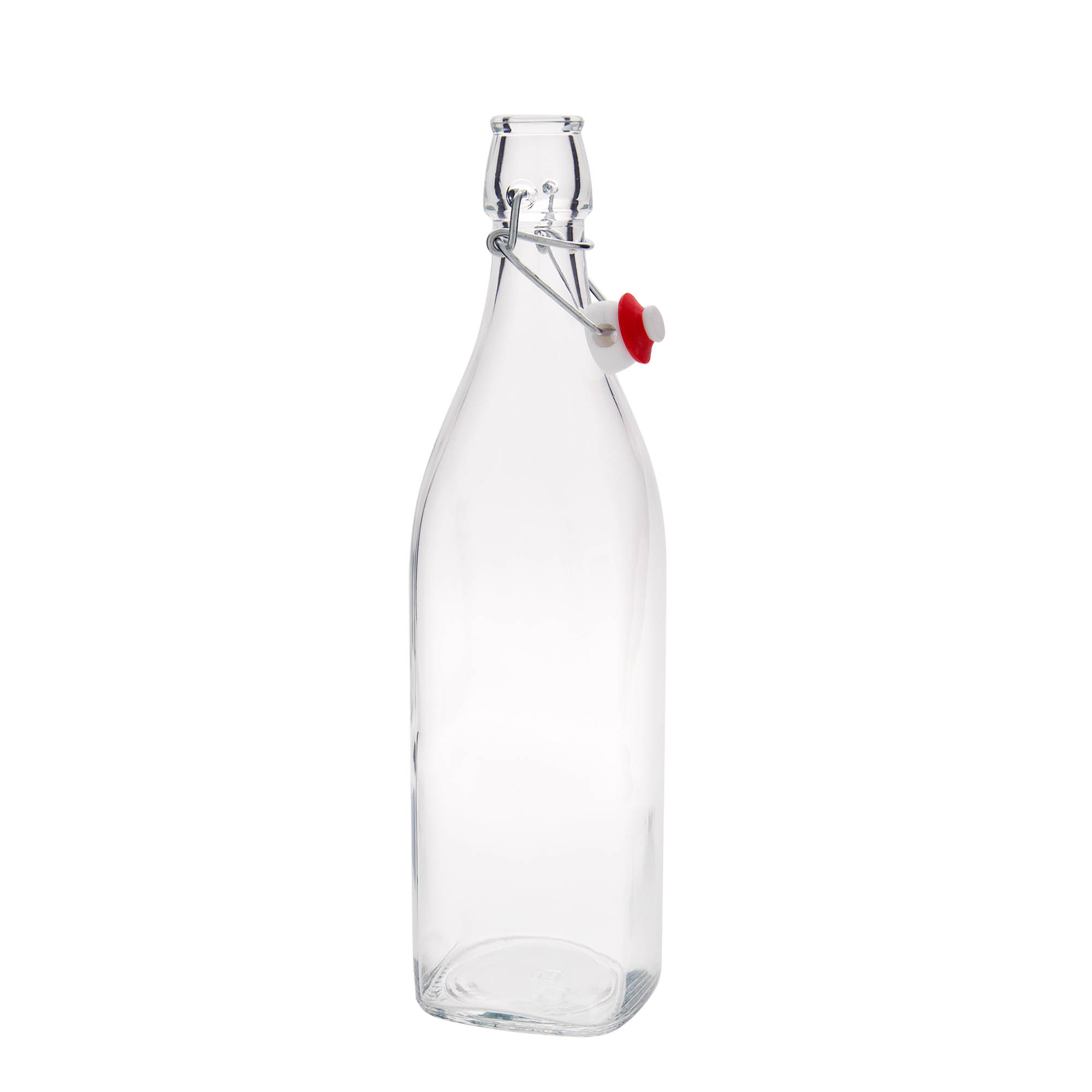 1 000 ml lasipullo 'Swing, neliö, suuaukko: lukittava sanka