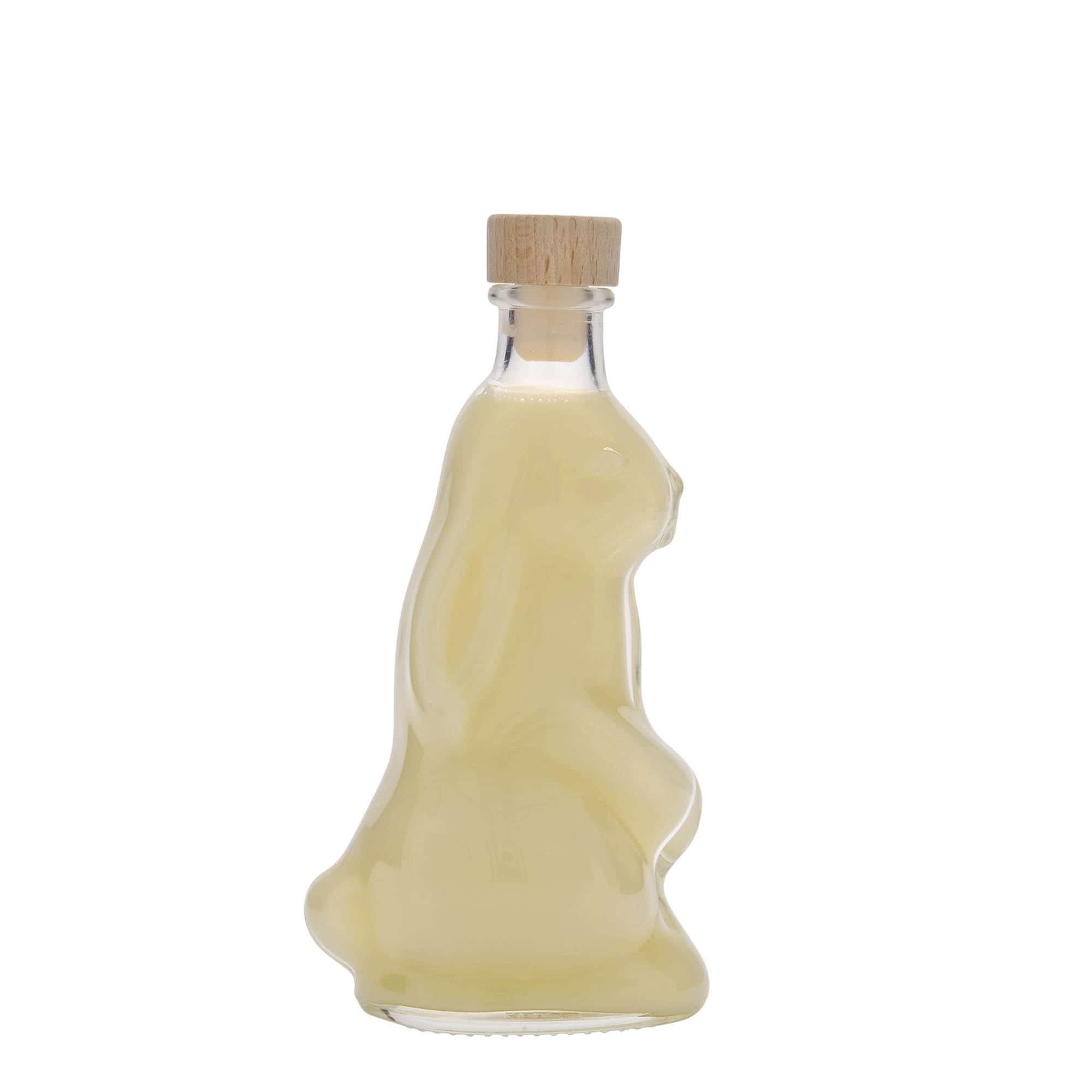 200 ml lasipullo 'Jänis', suu: korkki