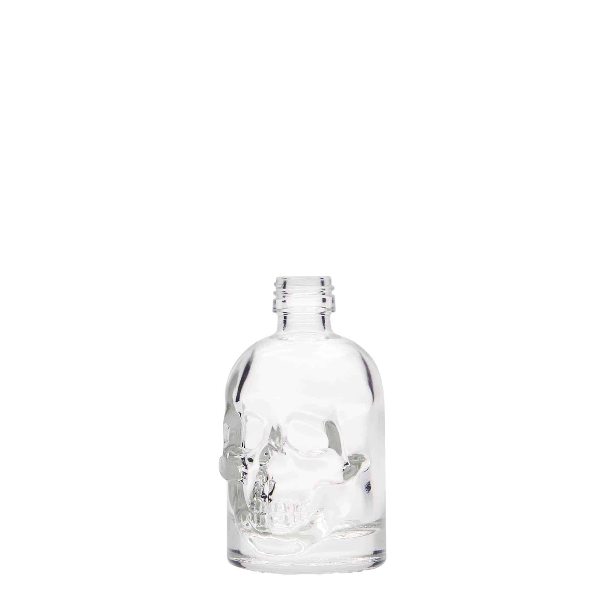 50 ml lasipullo 'Pääkallo', suu: PP 18