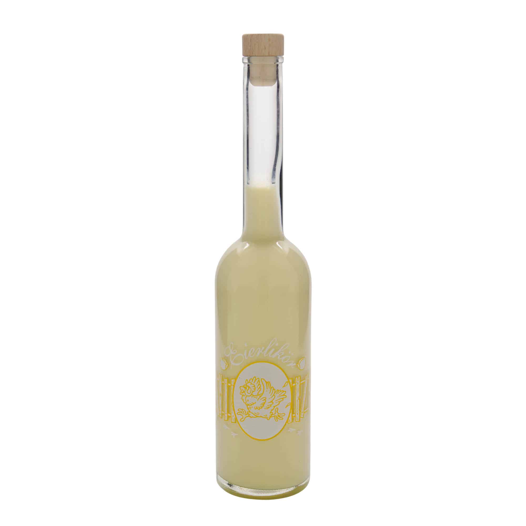 500 ml lasipullo 'Opera', kuvio: munalikööri, suuaukko: korkki