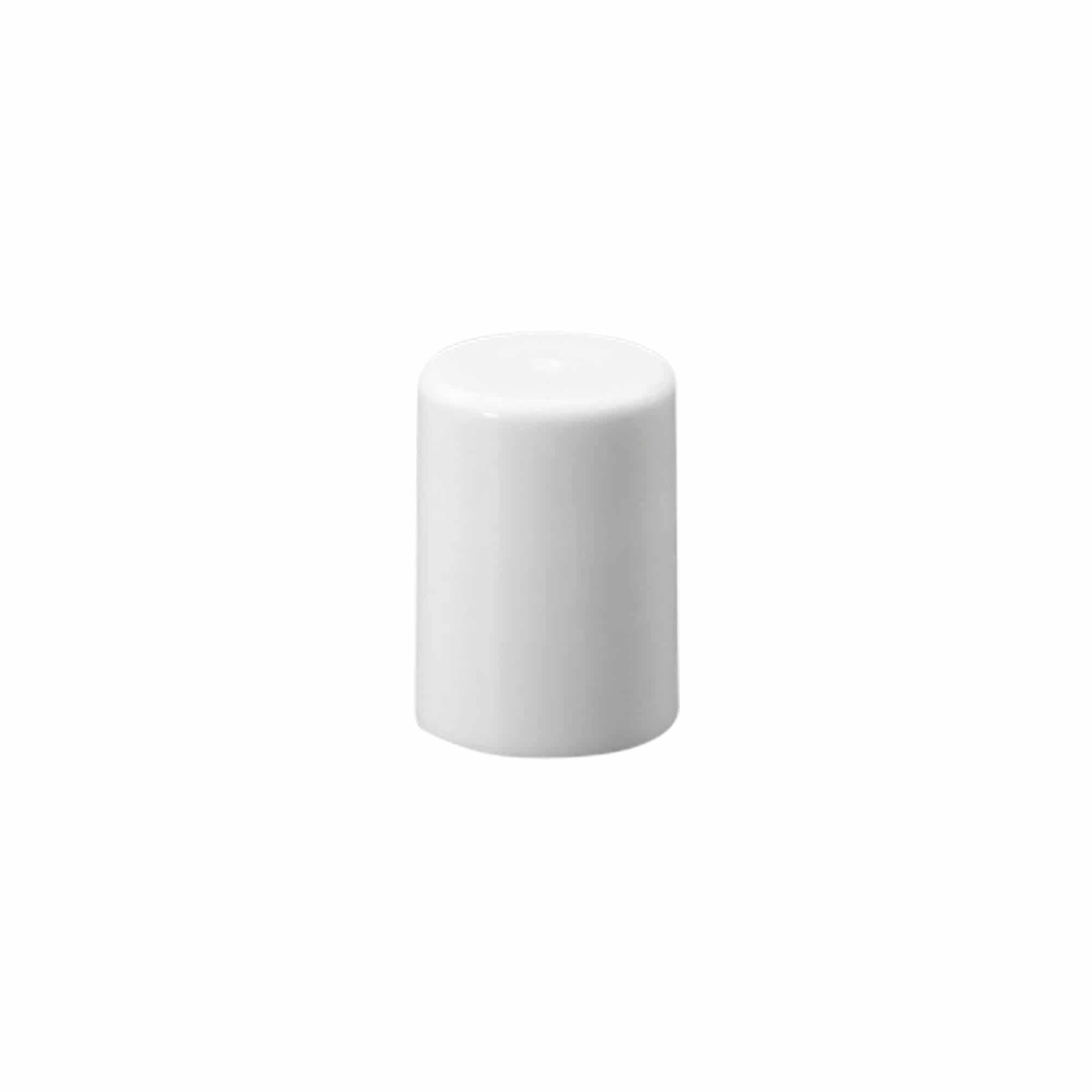 Korkki 10 ml roll-on-pulloon, PP-muovia, valkoinen, suukappaleelle: ruuvikorkki