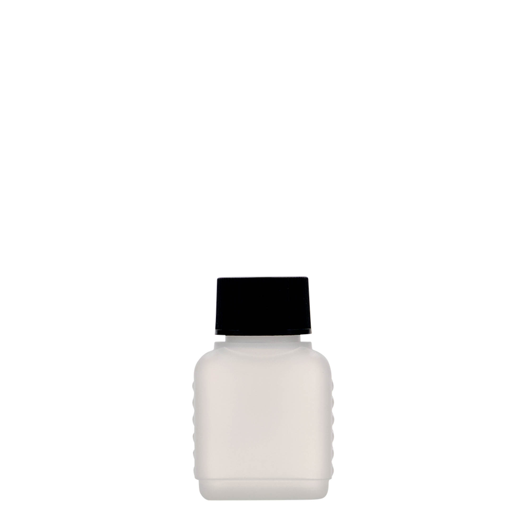 50 ml kanisteripullo, suorakaide, HDPE-muovi, luonnonvärinen, suuaukko: DIN 25 50 ml kanisteripullo, suorakaide, HDPE-muovi, luonnonvärinen, suuaukko: DIN 25