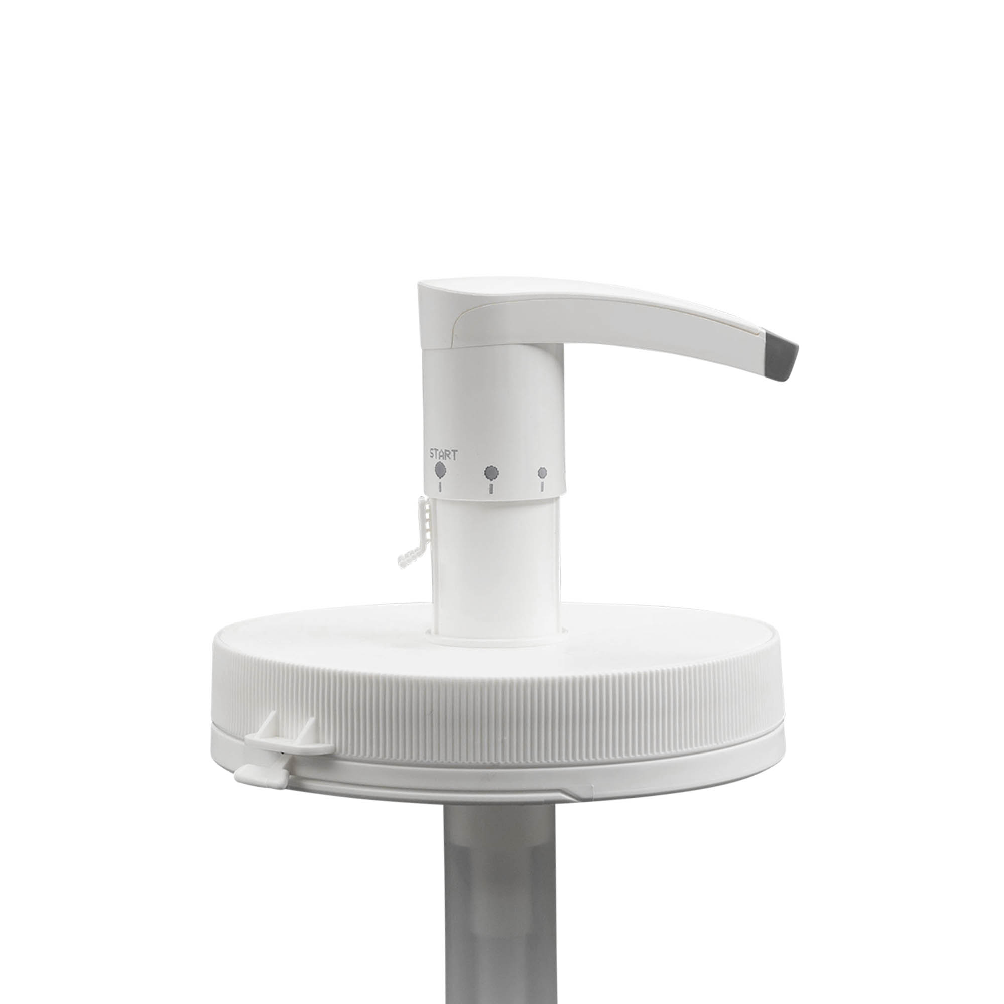 Annostelupumppu 1 240 ml:n 'Securibox'-säiliölle, PE-muovia, valkoinen, kierteellinen suljinaukkoon Annostelupumppu 1 240 ml:n 'Securibox'-säiliölle, PE-muovia, valkoinen, kierteellinen suljinaukkoon