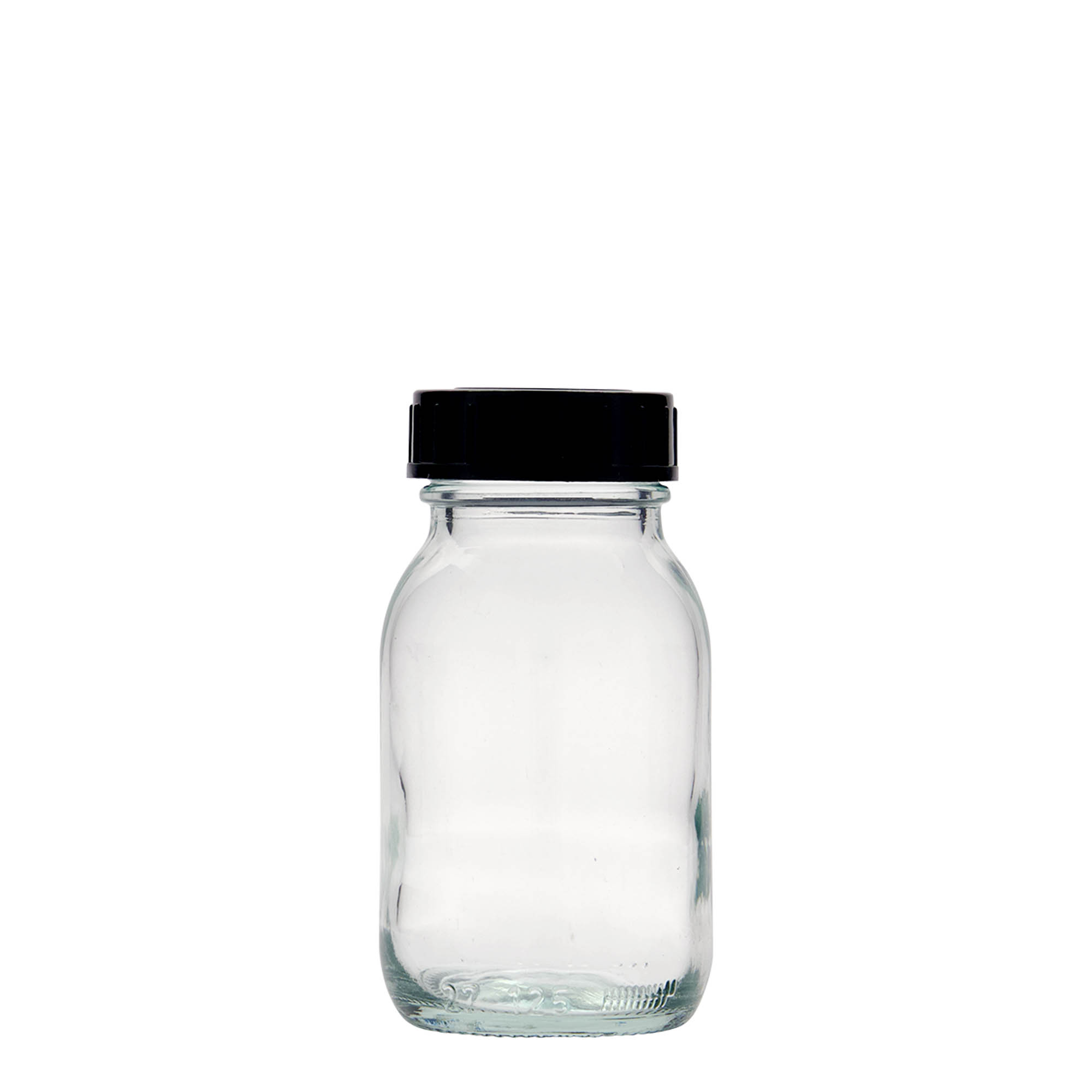 125 ml leveäkaulainen lasi, suuaukko: DIN 40