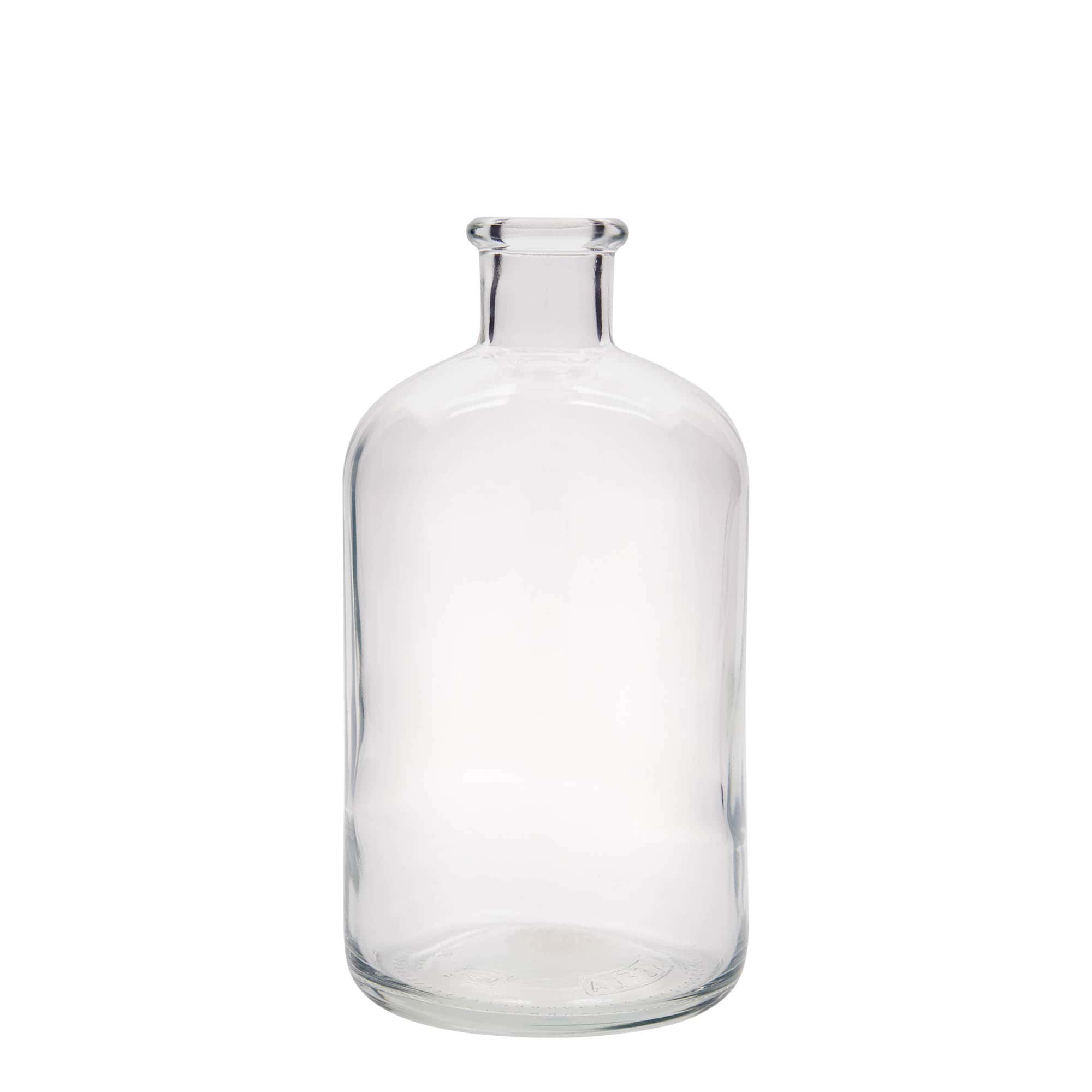 1000 ml apteekkarin lasipullo, suu: korkki 1000 ml apteekkarin lasipullo, suu: korkki