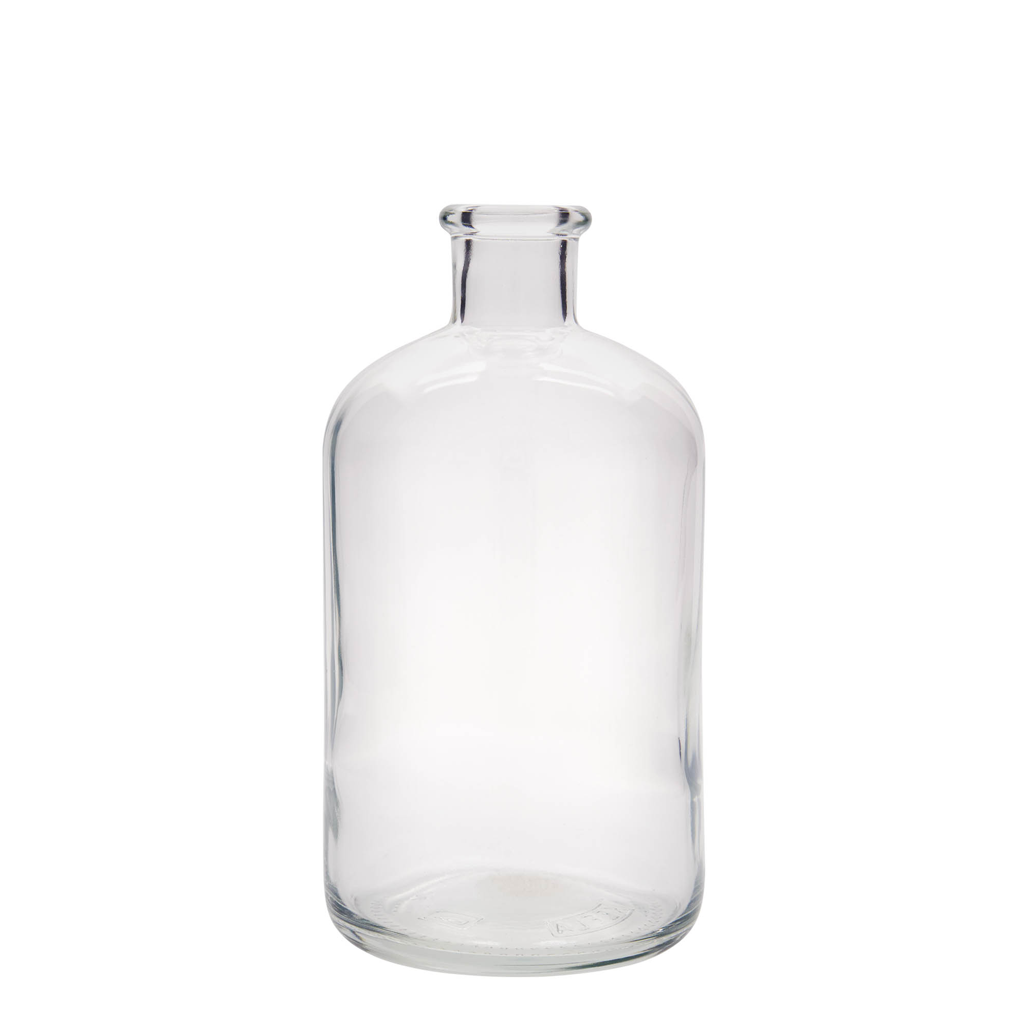 1 000 ml lasipullo apteekkarille, suuaukko: korkki 1 000 ml lasipullo apteekkarille, suuaukko: korkki