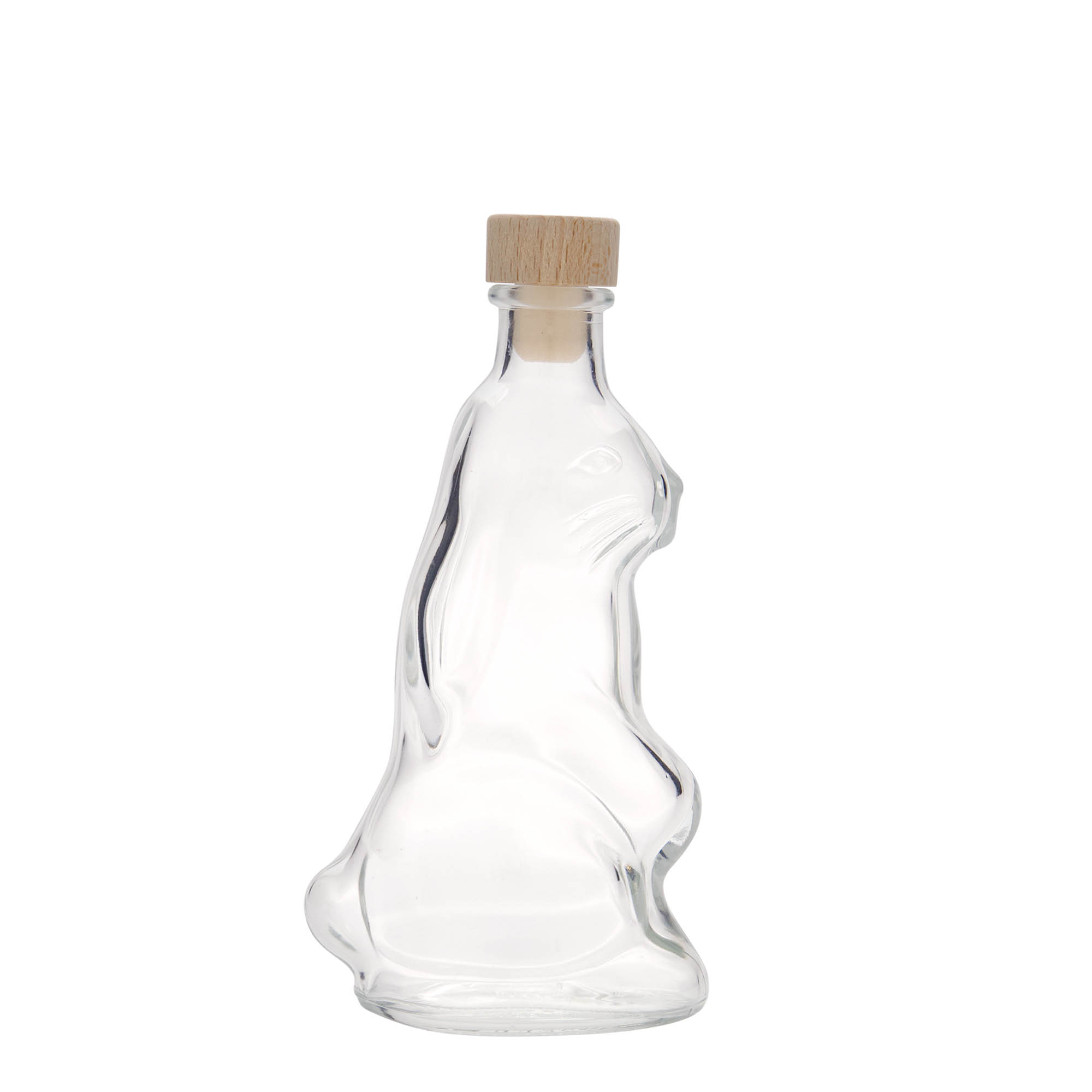200 ml lasipullo 'Jänis', suuaukko: korkki