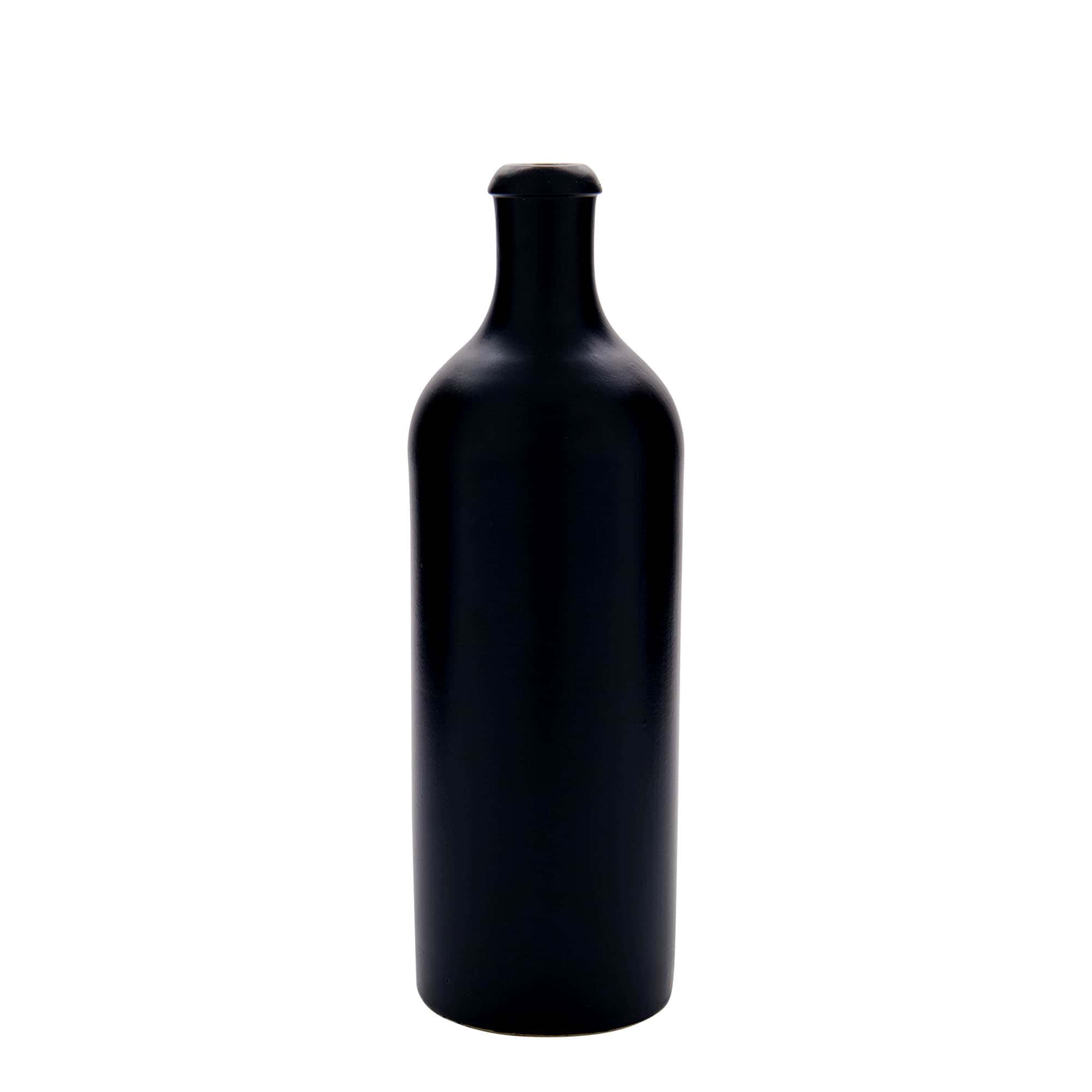 750 ml savituoppi, keraaminen, musta, suu: korkki 750 ml savituoppi, keraaminen, musta, suu: korkki