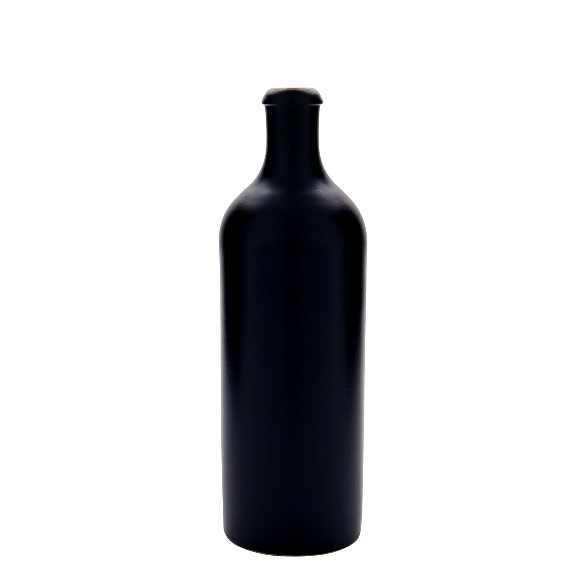 750 ml saviruukku, kivikeramiikka, musta, suuaukko: korkki