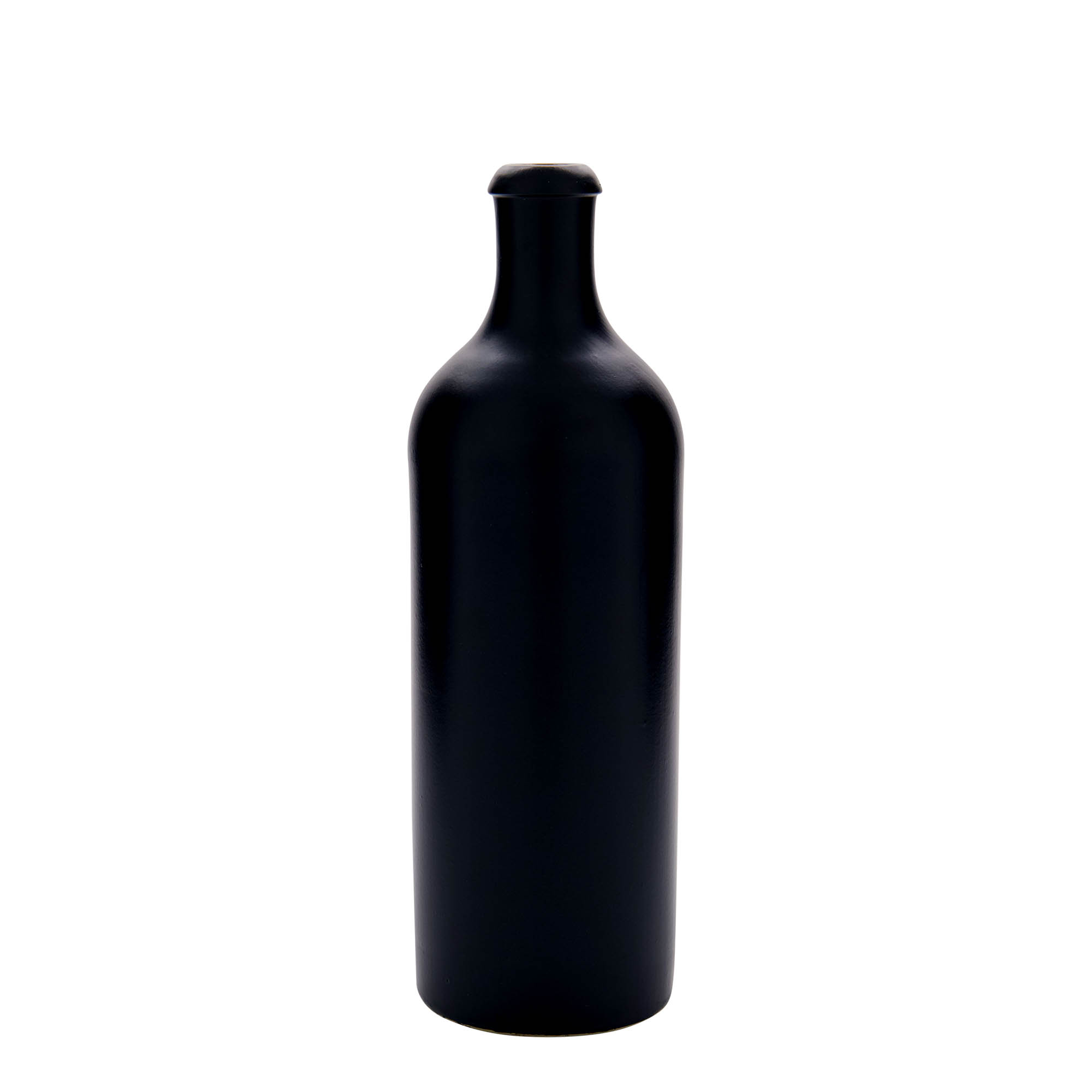 750 ml saviruukku, kivikeramiikka, musta, suuaukko: korkki
