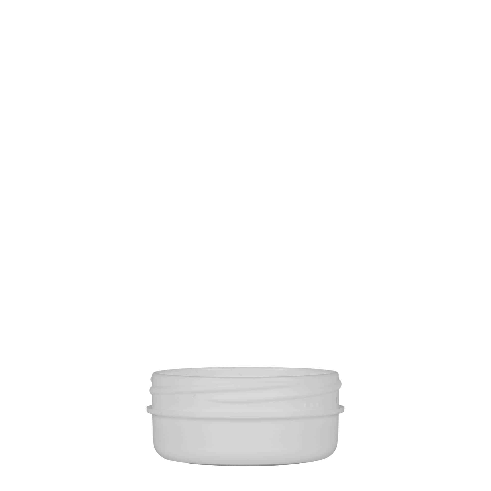 12 ml muovirasia 'White Line', PP, valkoinen, suuaukko: ruuvikorkki