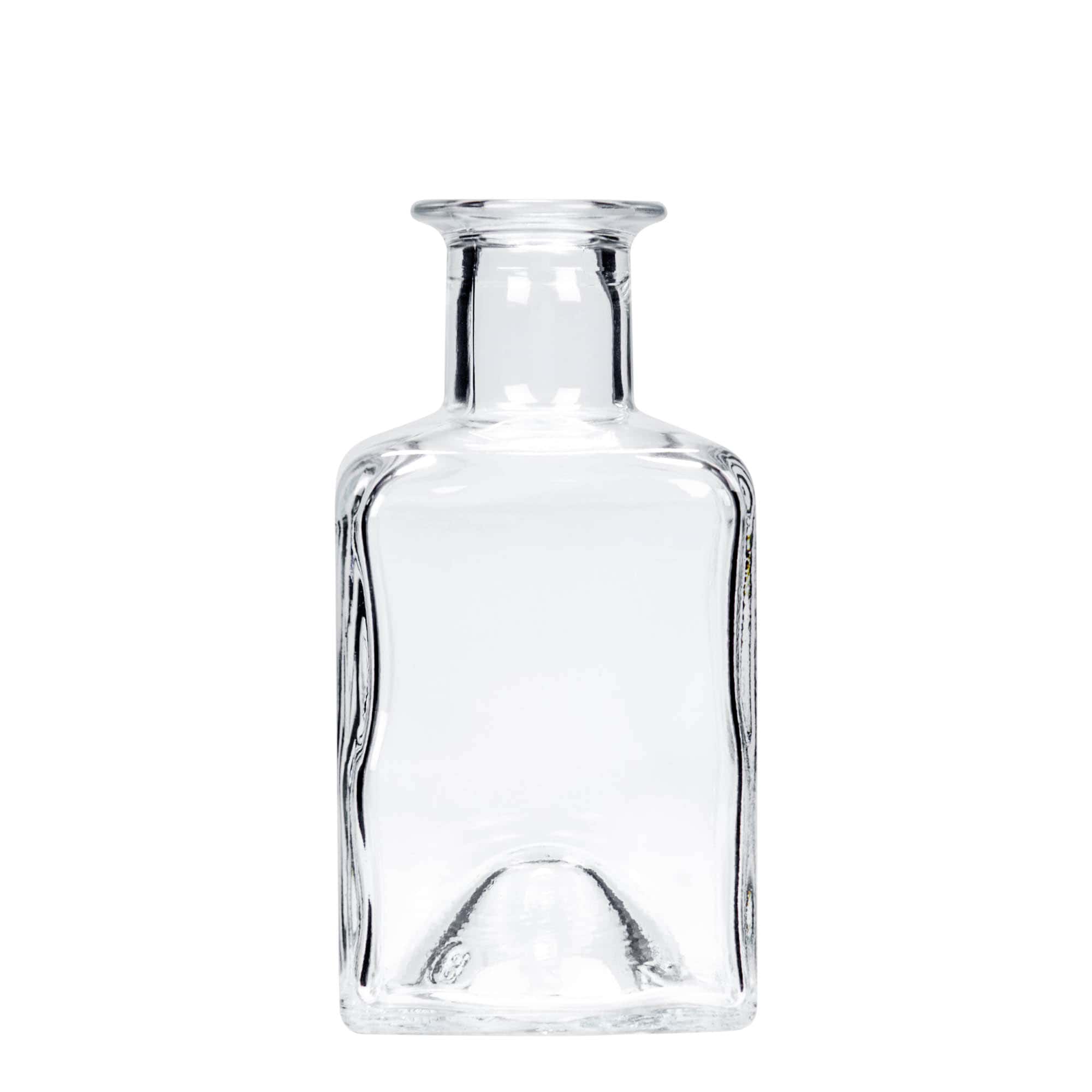 200 ml lasipullo 'Kubica', neliömäinen, suuaukko: korkki