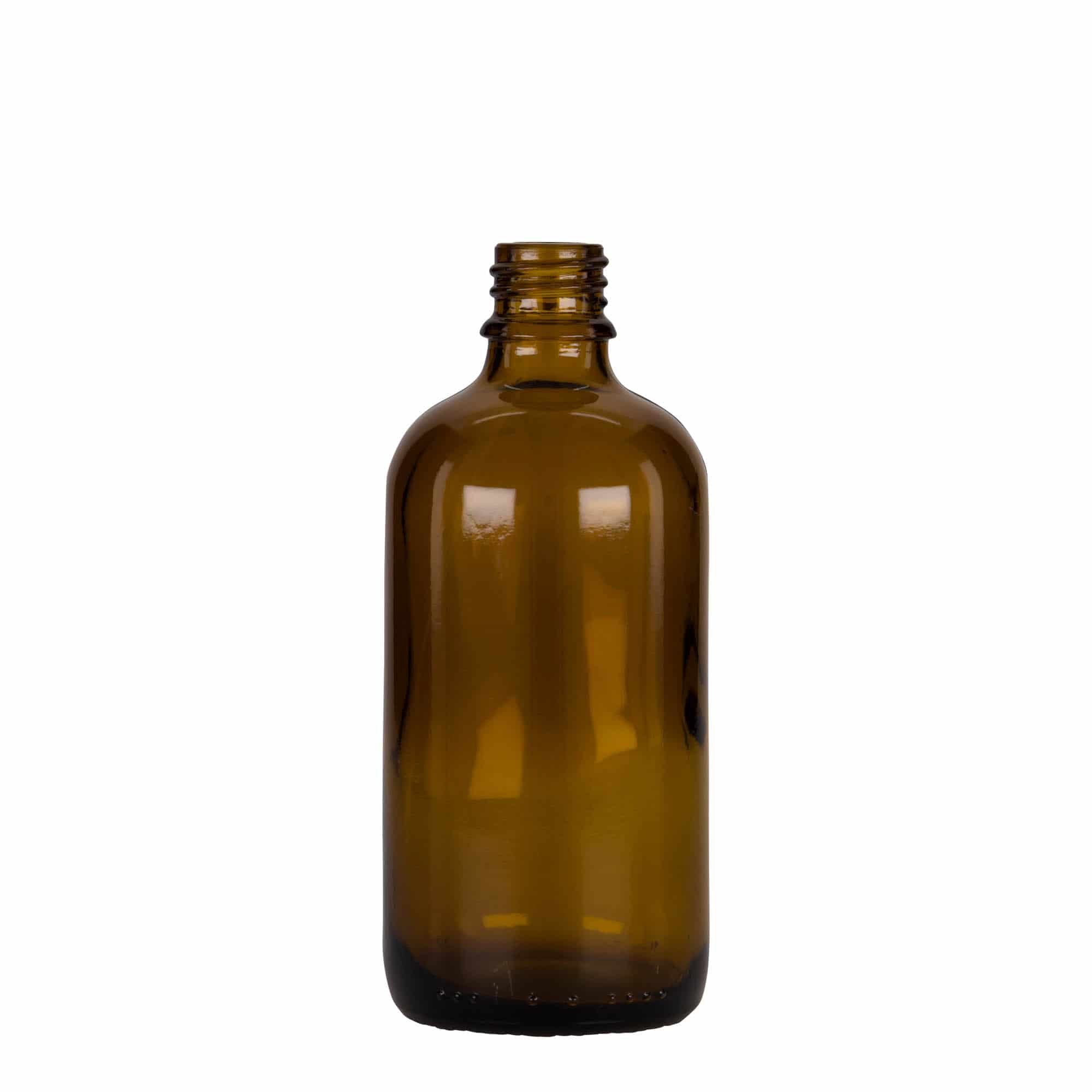 100 ml pipettipullo lääke, lasi, mustanruskea, suu: DIN 18