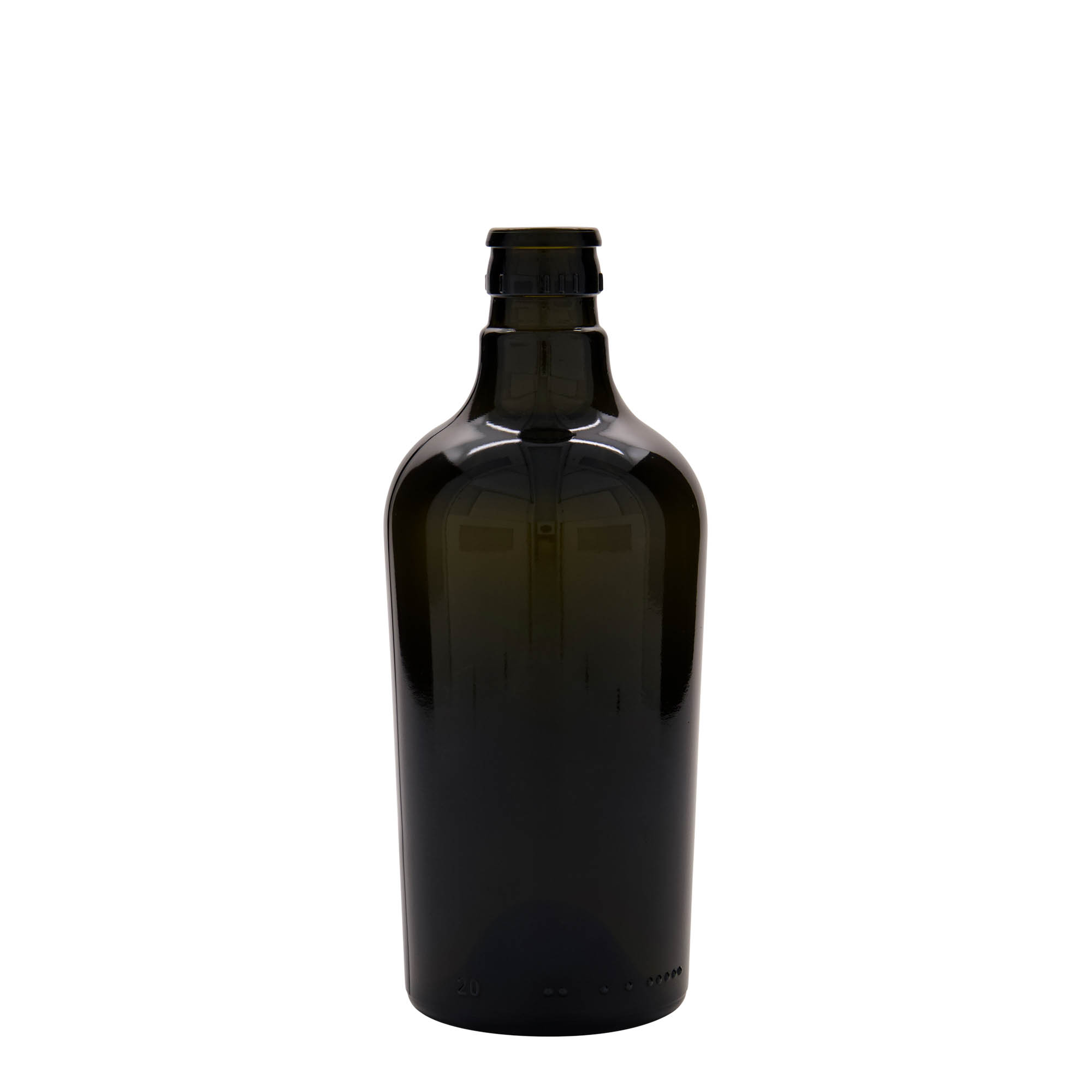 500 ml etikka-/öljypullo 'Oleum', lasia, antiikkivihreä, suuaukko: DOP 500 ml etikka-/öljypullo 'Oleum', lasia, antiikkivihreä, suuaukko: DOP