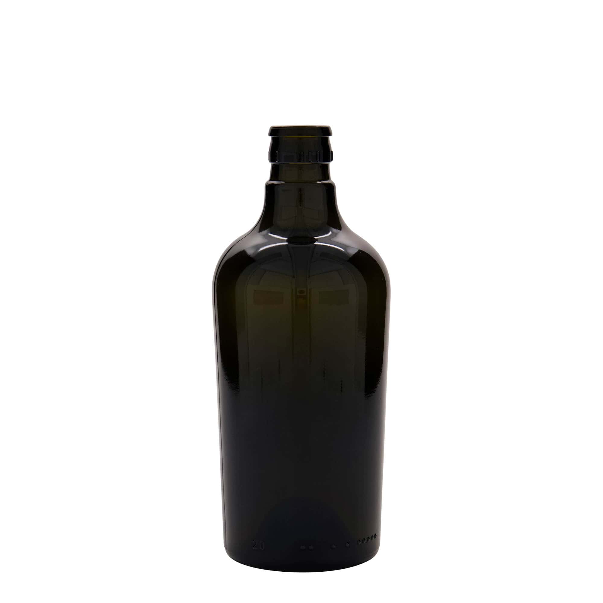 500 ml etikka-/öljypullo 'Oleum', lasia, antiikkivihreä, suuaukko: DOP
