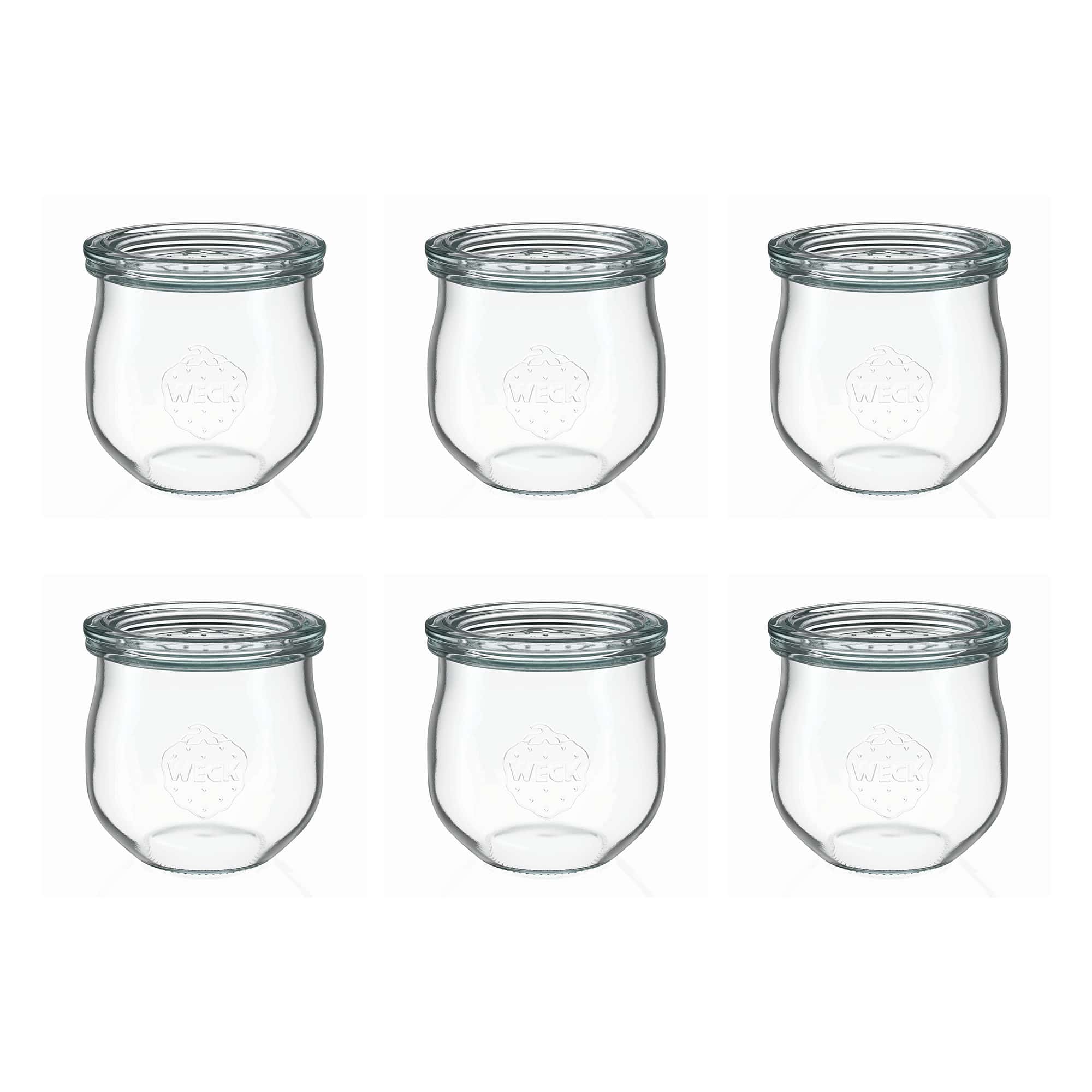 6x 370 ml WECK-tulppalasi lasikannella RR 80