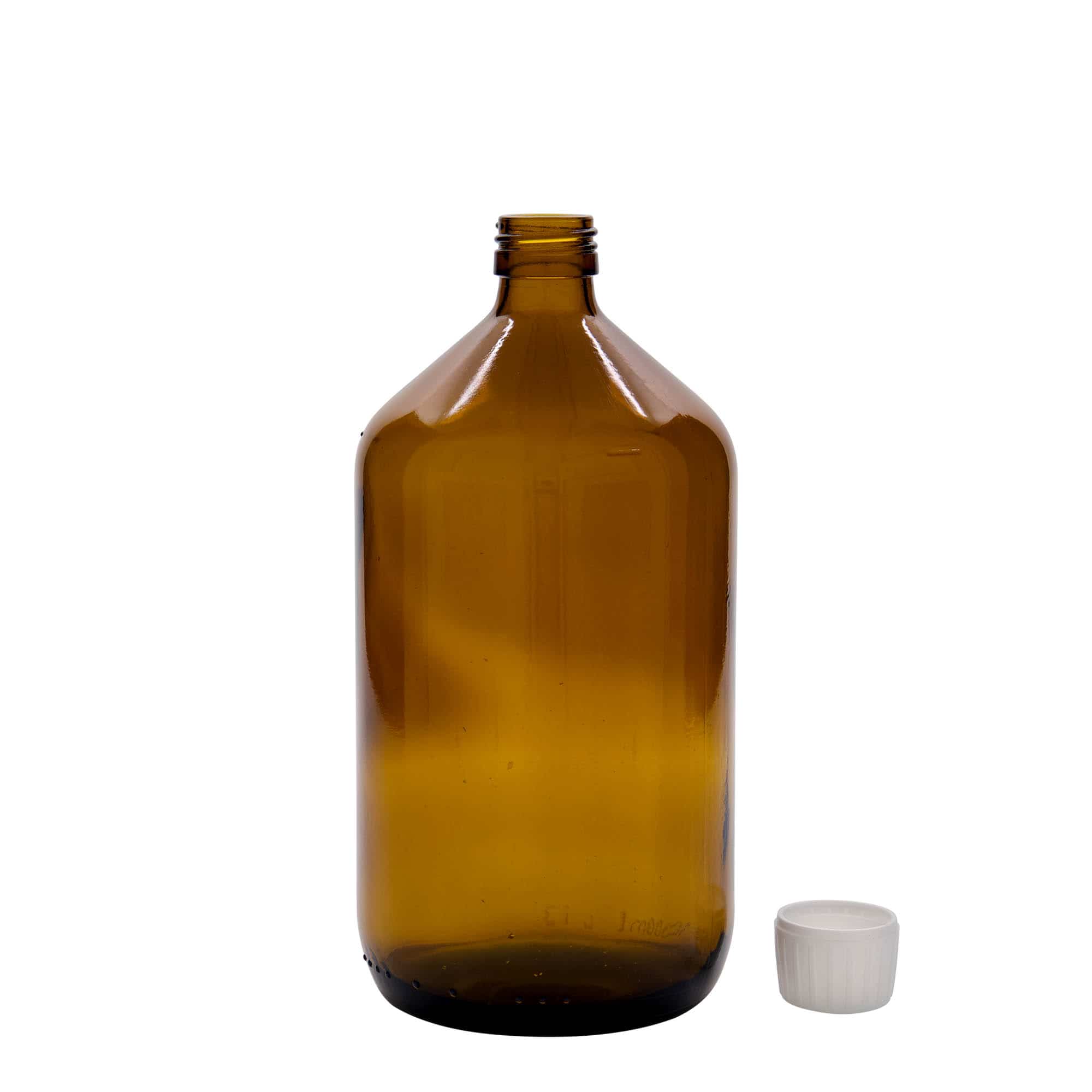 1000 ml lääkepullo, ruskea, lasi, suu: PP 28