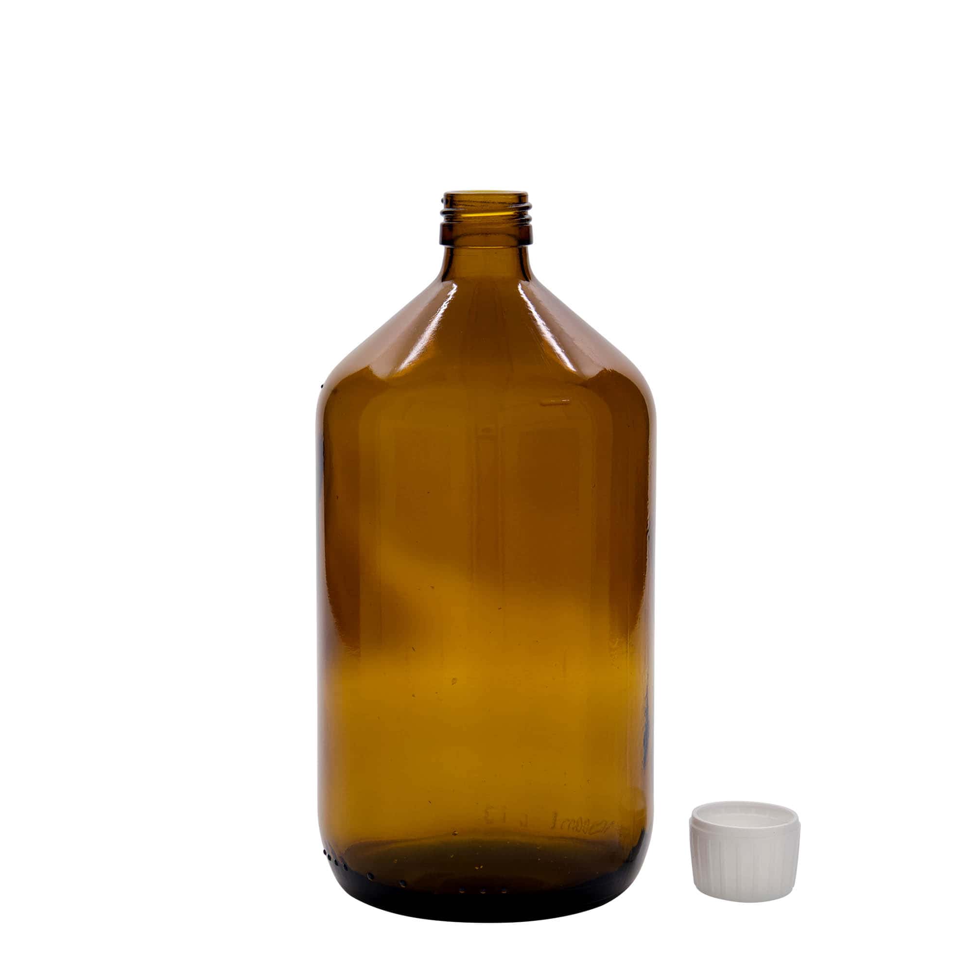 1 000 ml lääkepullo, ruskea, lasia, suuaukko: PP 28