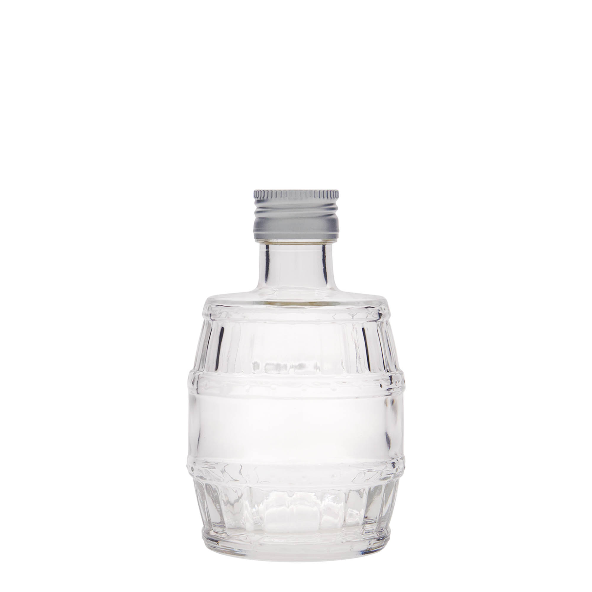 200 ml lasipullo 'tynnyri', suuaukko: PP 28 200 ml lasipullo 'tynnyri', suuaukko: PP 28