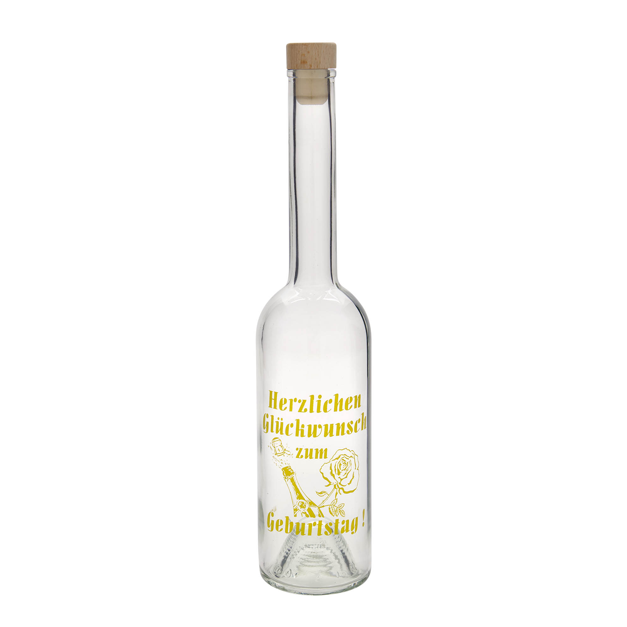 500 ml lasipullo 'Opera', kuvio: Omena, suuaukko: korkki