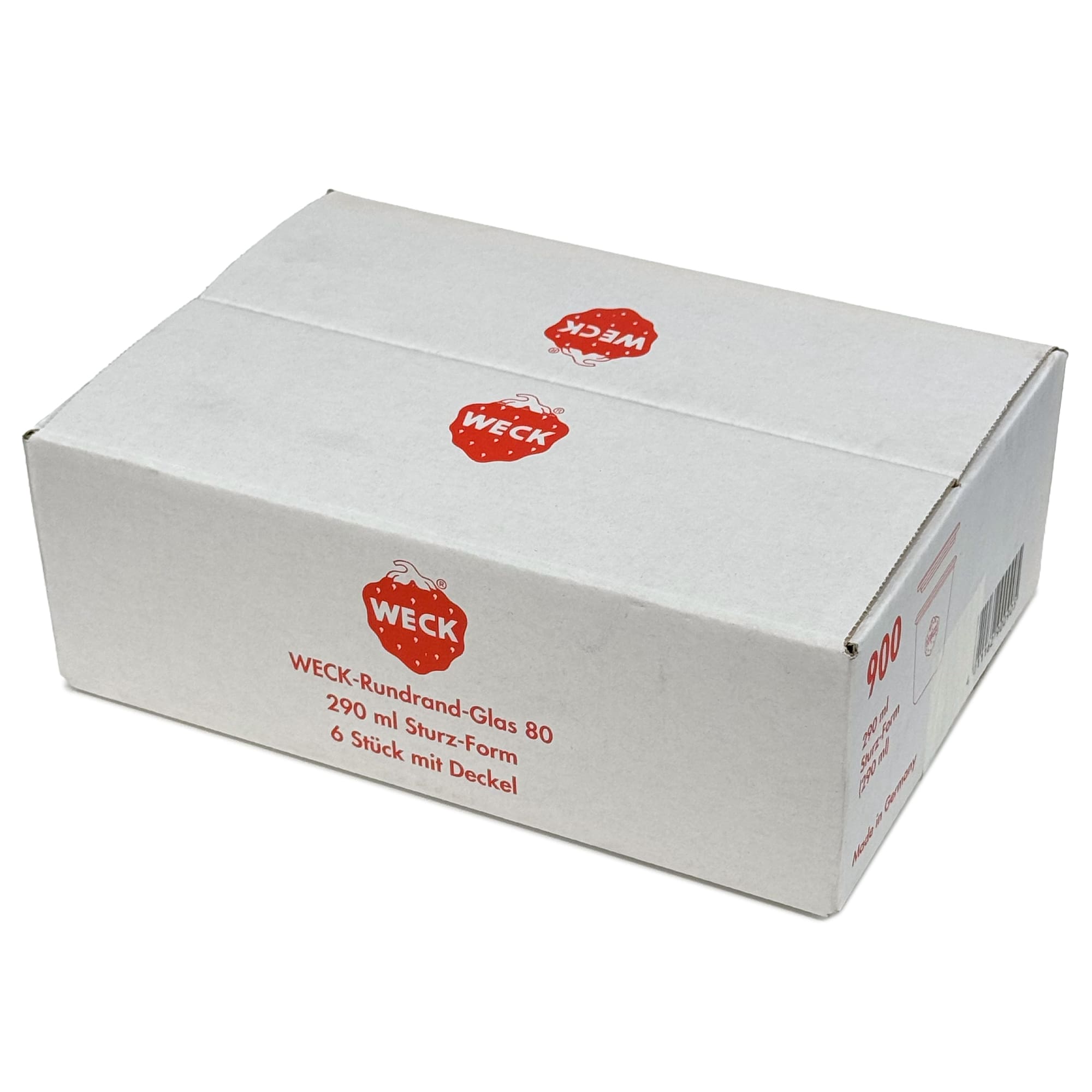 6x 290 ml korkea WECK-kaatopurkki lasikannella RR 80