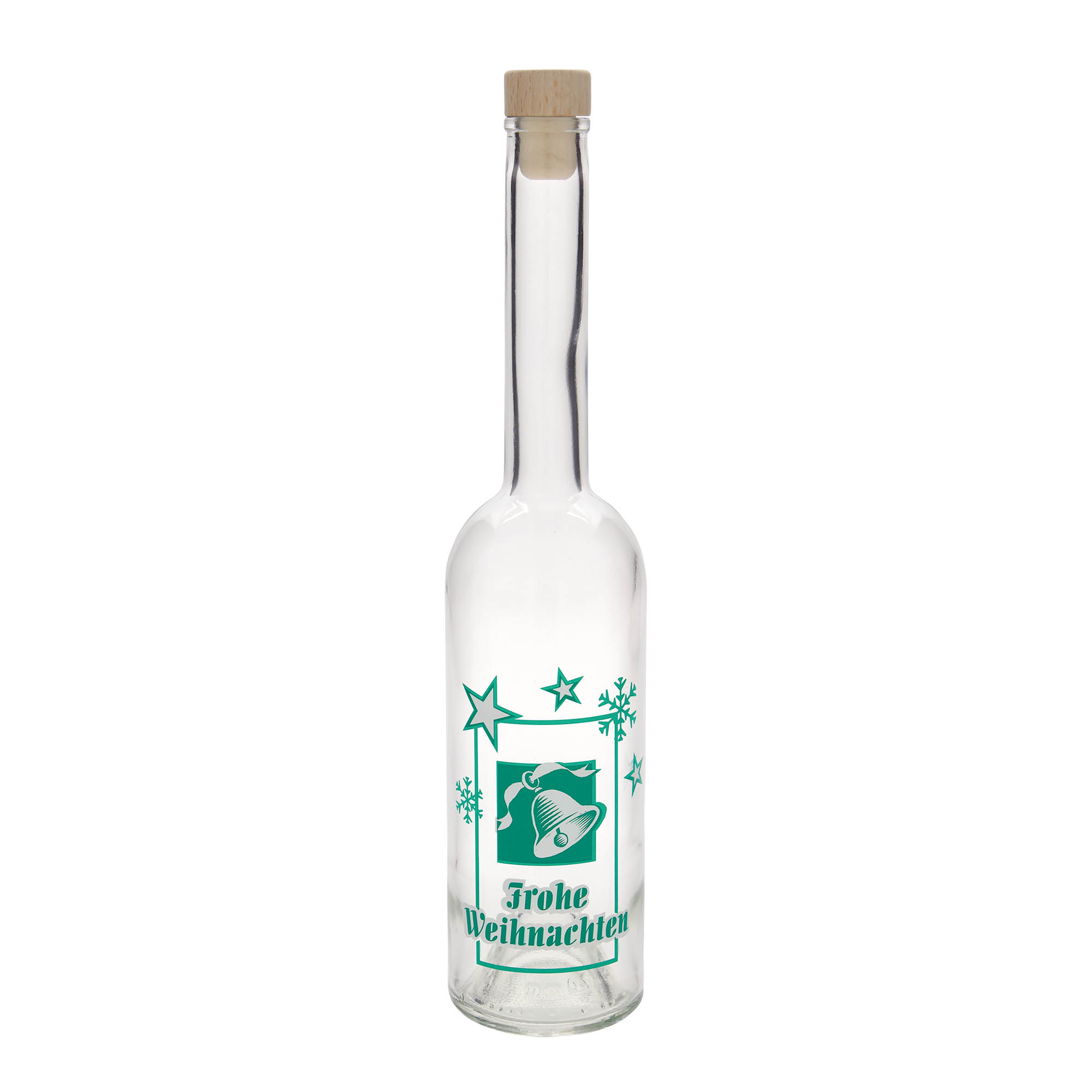 500 ml lasipullo ”Opera”, kuva: Hyvää joulua, suuaukko: korkki