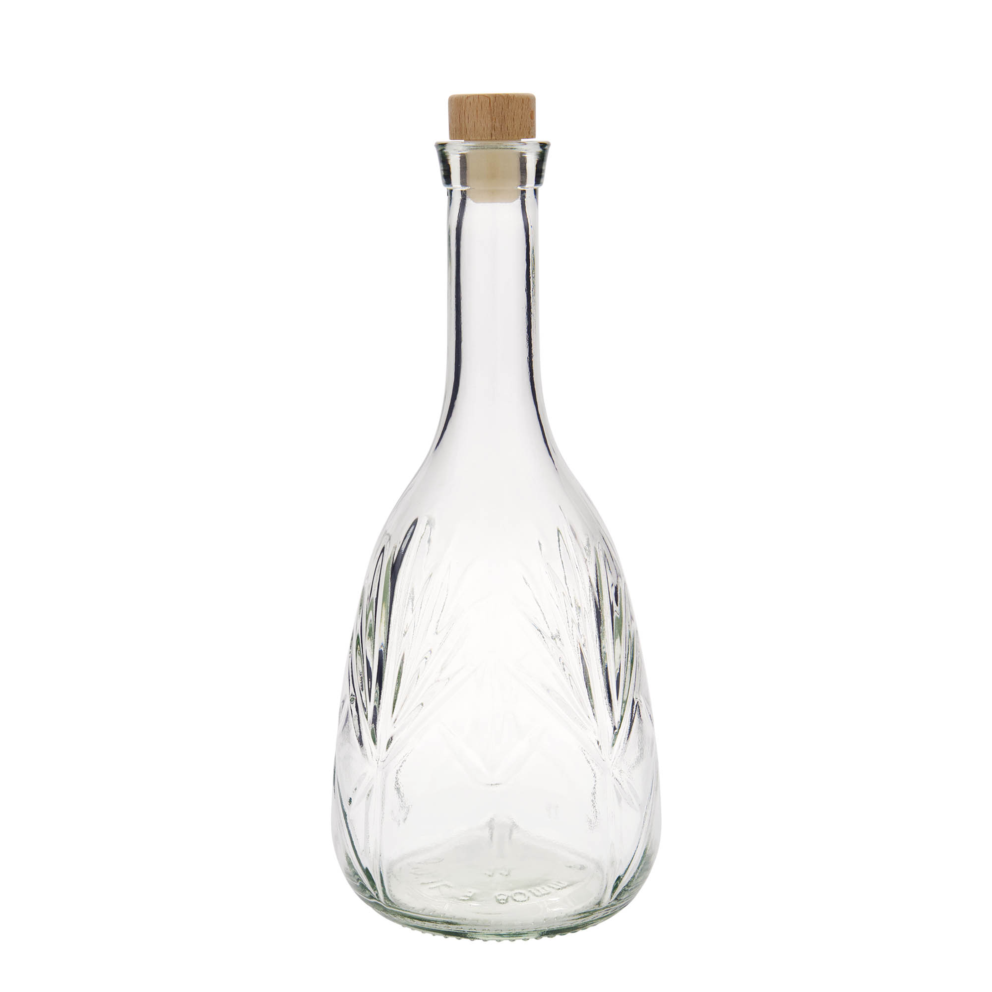 1 000 ml lasipullo 'Reliefa', suuaukko: korkki