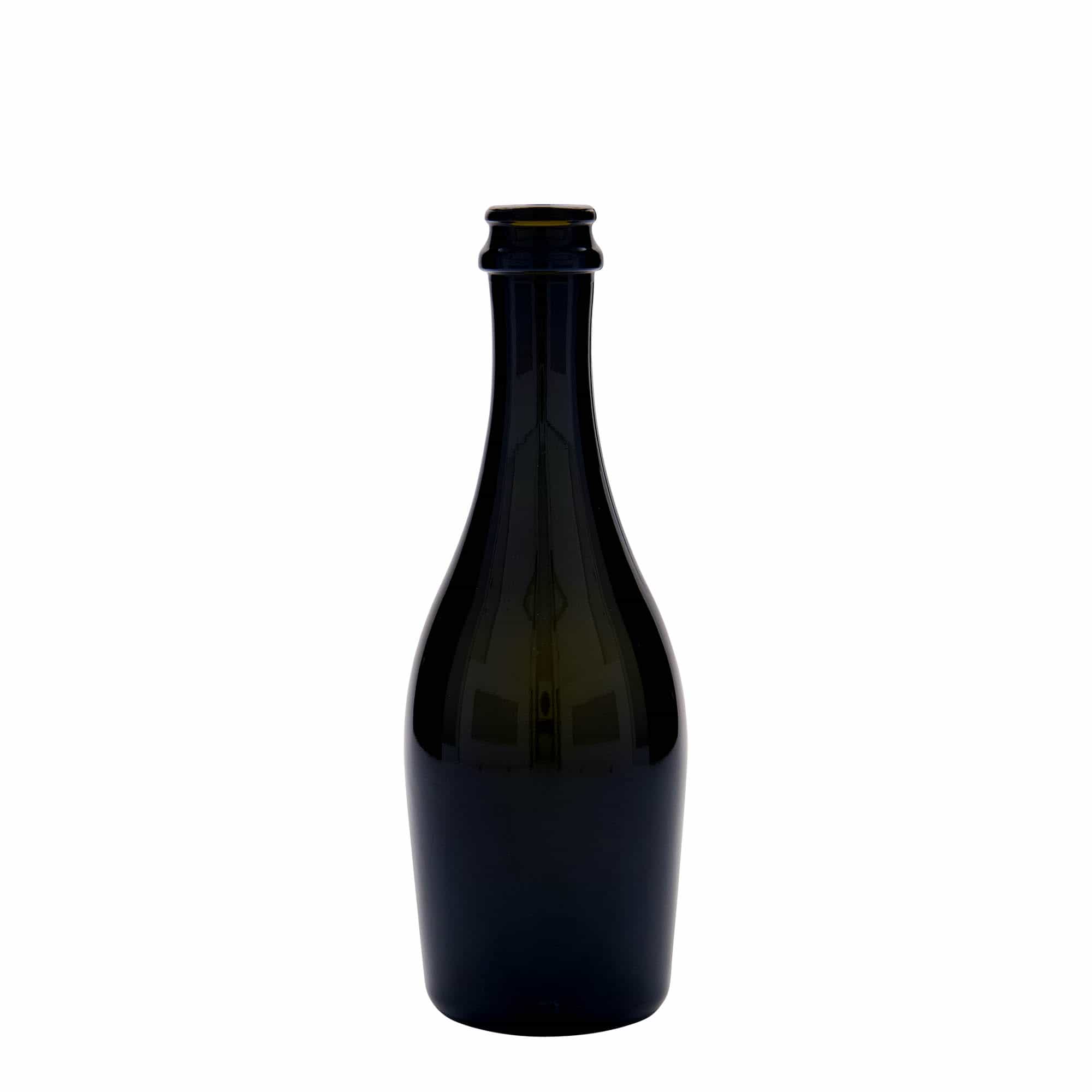 330 ml kuohuviinipullo ”Carmen”, lasia, antiikkivihreä, suuaukko: kruunukorkki