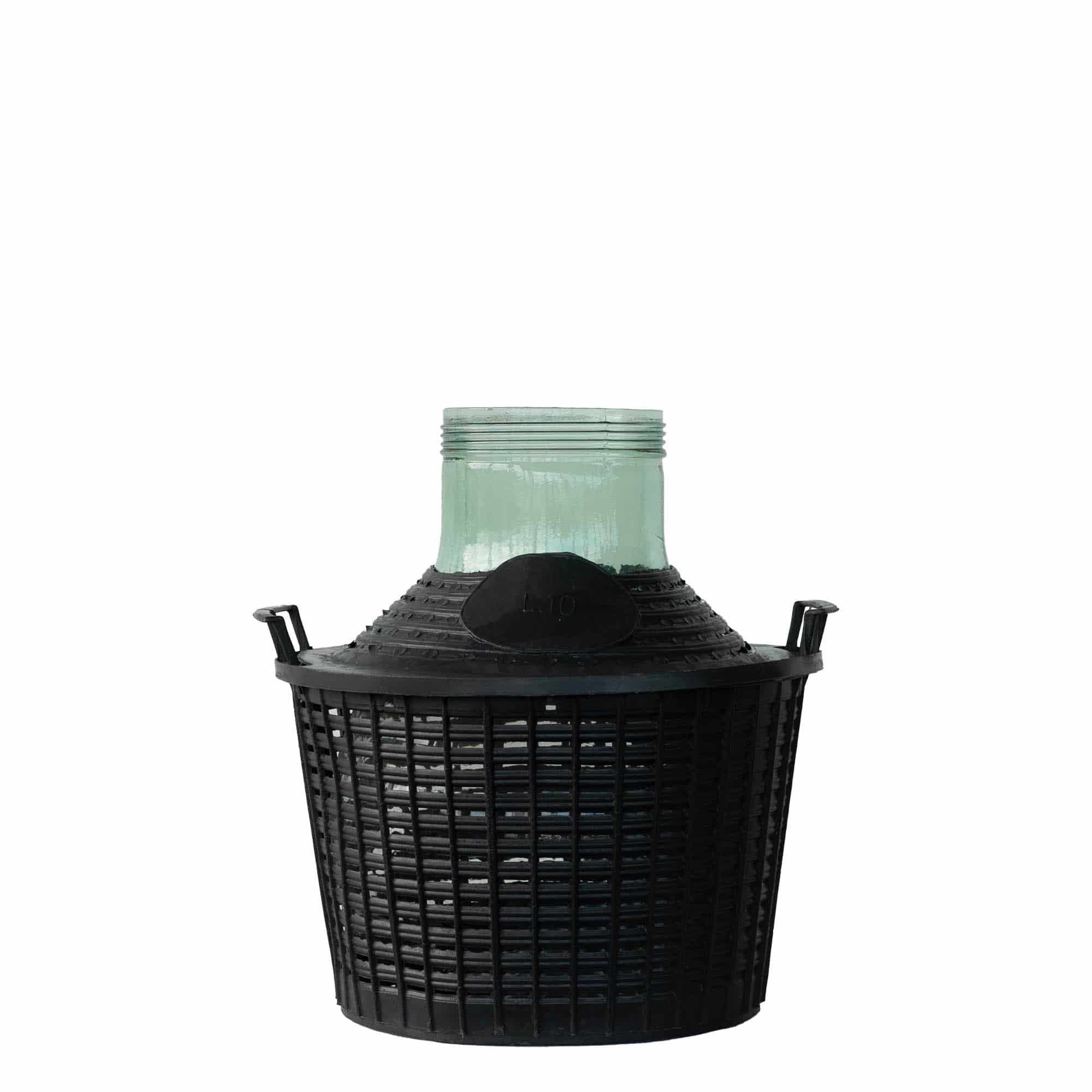 10 l Olkikoripullo leveäkaul., lasi, suu: Kierrekorkki 10 l Olkikoripullo leveäkaul., lasi, suu: Kierrekorkki