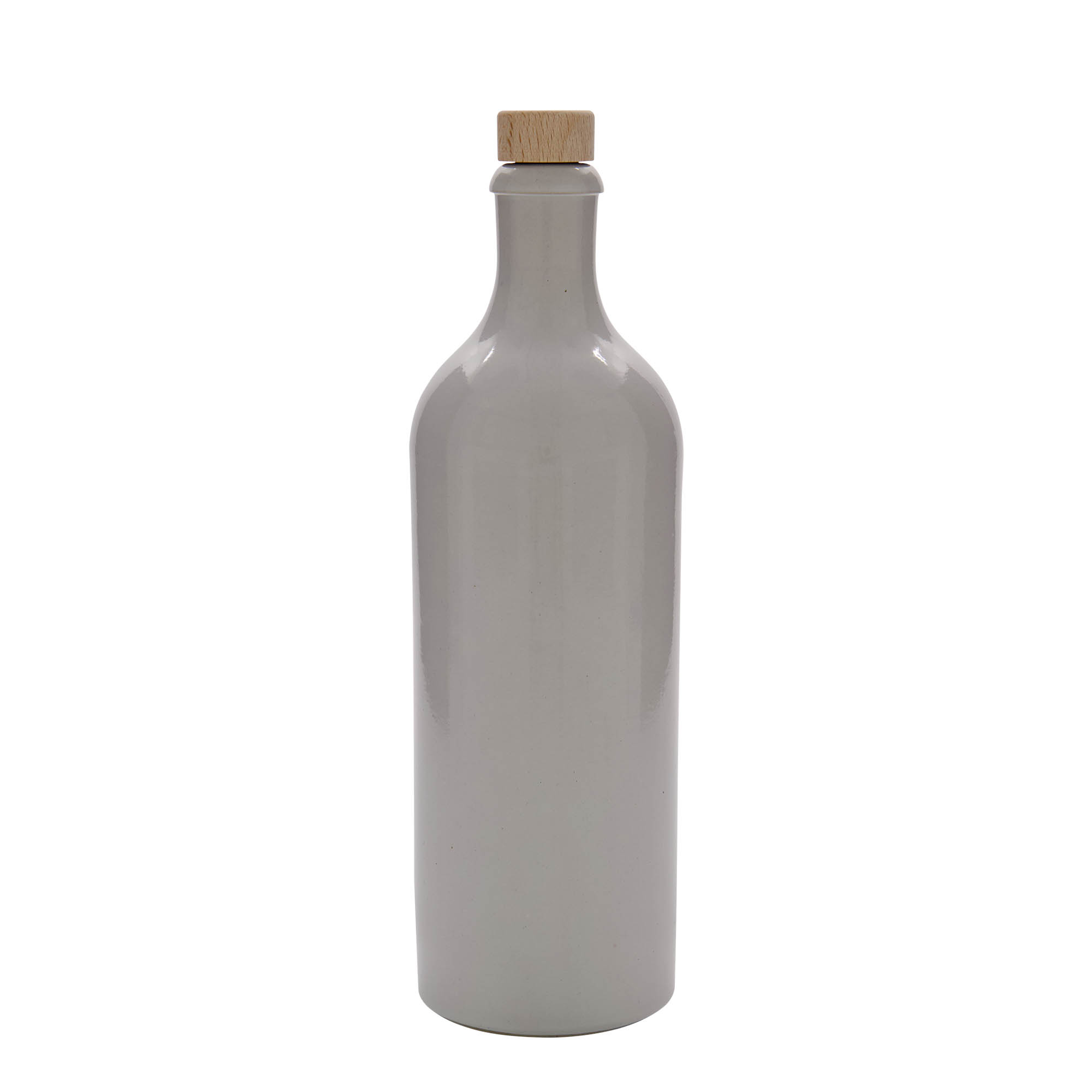 750 ml saviruukku, kivikeramiikka, valkoinen, suuaukko: korkki