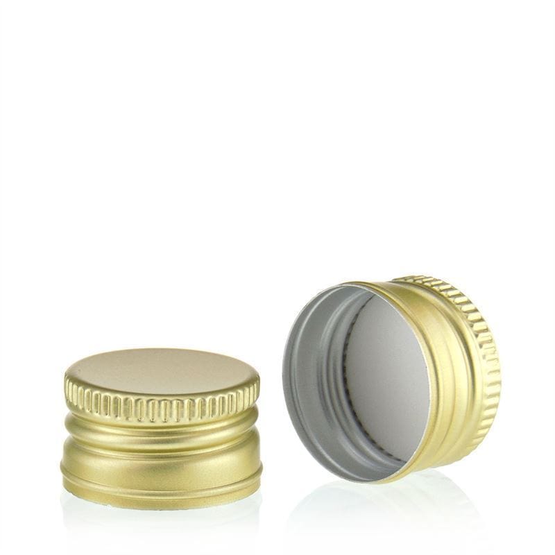 Ruuvikorkki, metalli, kulta, suuaukolle: PP 28 Ruuvikorkki, metalli, kulta, suuaukolle: PP 28