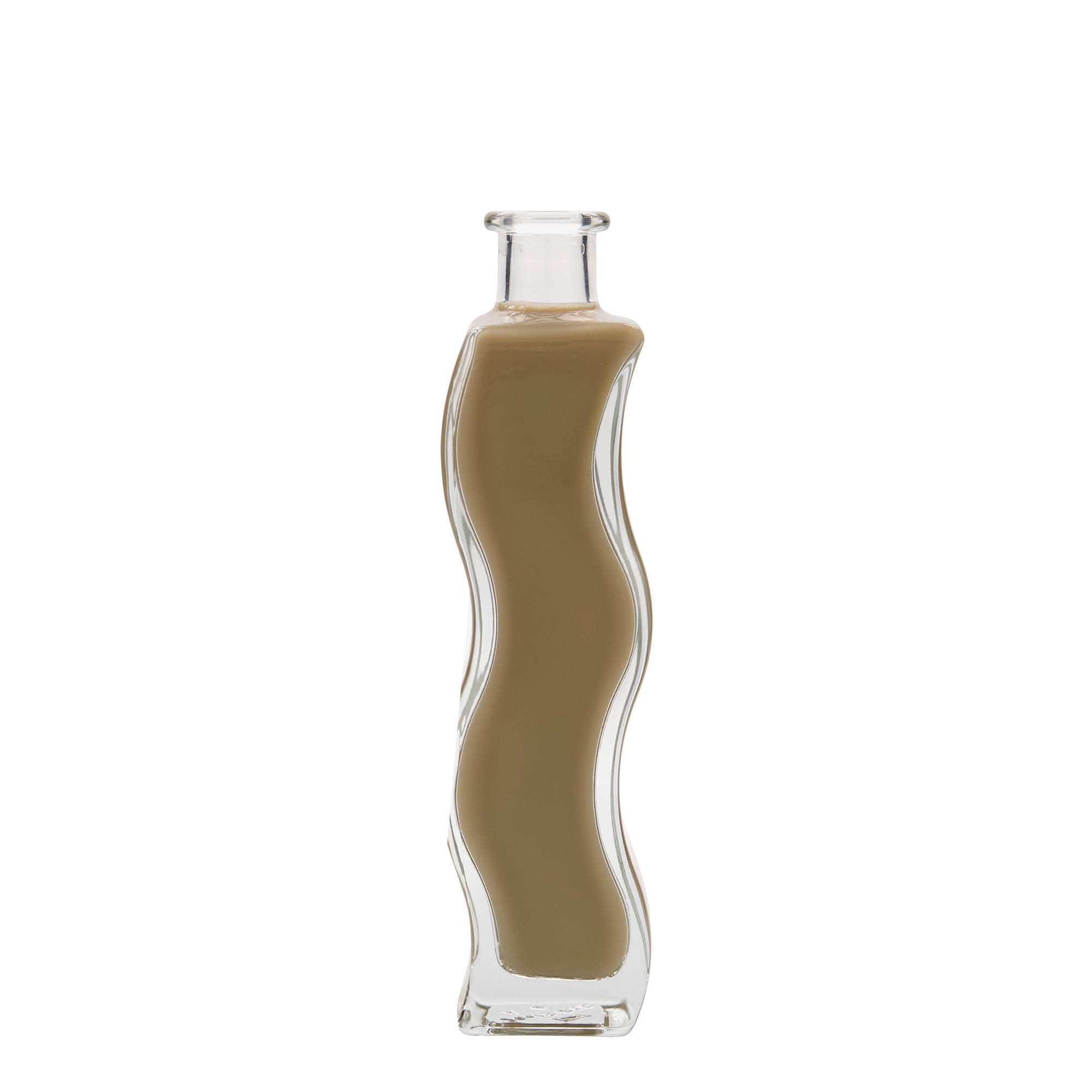 200 ml lasipullo 'Aallot', neliö, suu: korkki