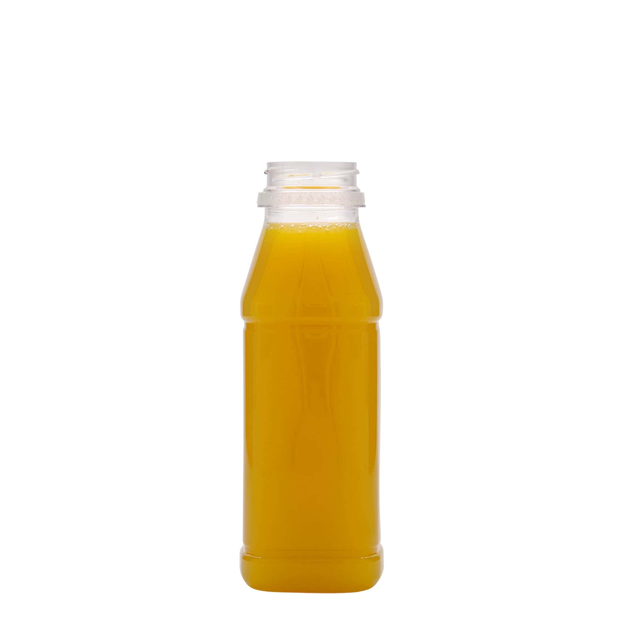 330 ml PET-pullo 'Milk and Juice Carré', neliö, muovi, suuaukko: 38 mm