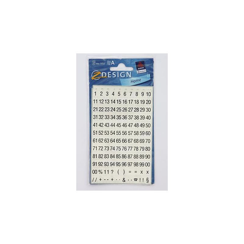 Zweckform-tarrat 'Numerot 1-99', muovia, musta