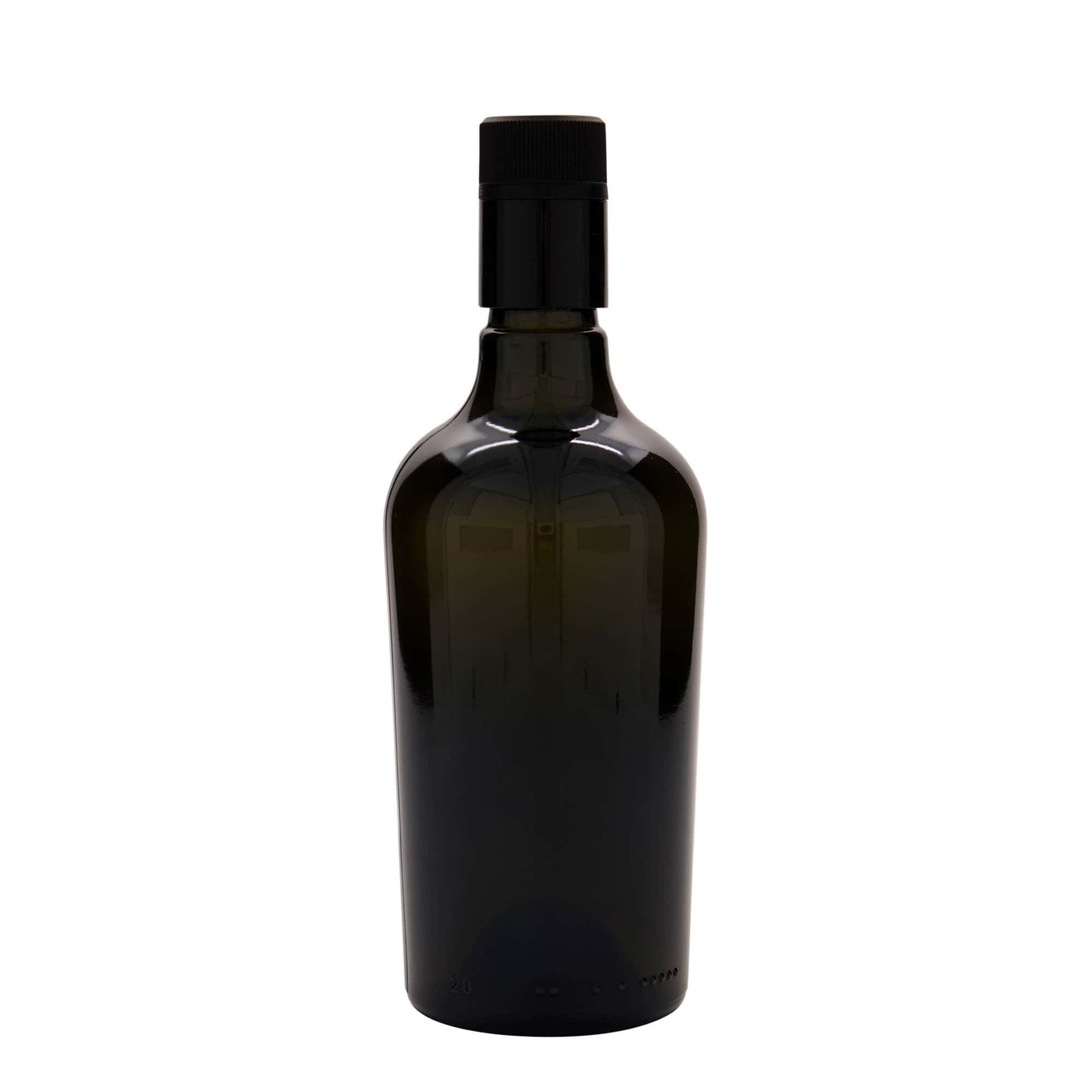 500 ml etikka-/öljypullo 'Oleum', lasia, antiikkivihreä, suuaukko: DOP