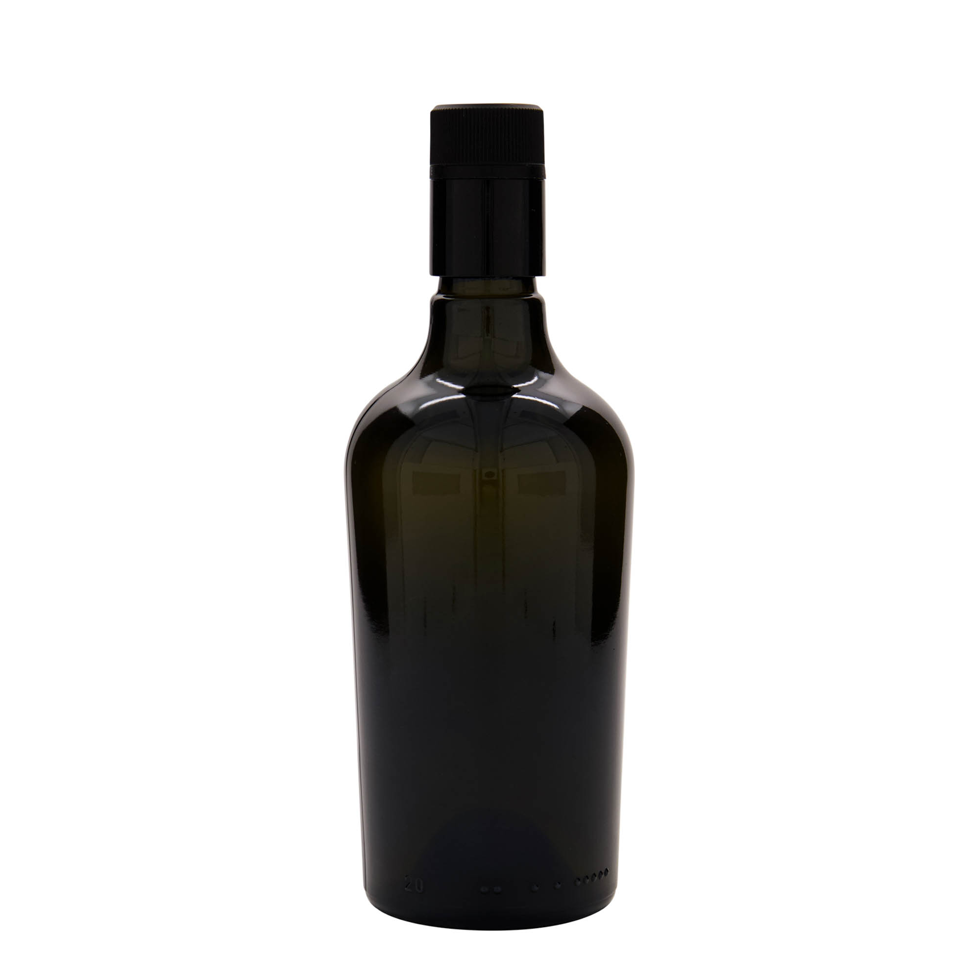 500 ml etikka-/öljypullo 'Oleum', lasia, antiikkivihreä, suuaukko: DOP 500 ml etikka-/öljypullo 'Oleum', lasia, antiikkivihreä, suuaukko: DOP